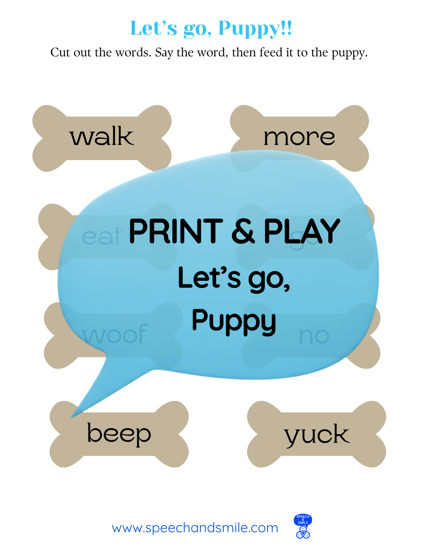 Story Kit Companion Pack - Lets go Puppy PRINTABLE ACTIVITIES Instant Download Book Extension