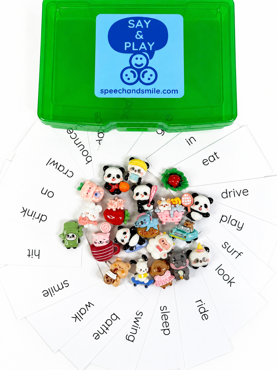 Verb Kit Language Task Box for VERBS - Mini Objects Speech Therapy