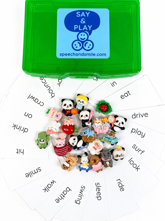 Verb Kit Language Task Box for VERBS - Mini Objects Speech Therapy