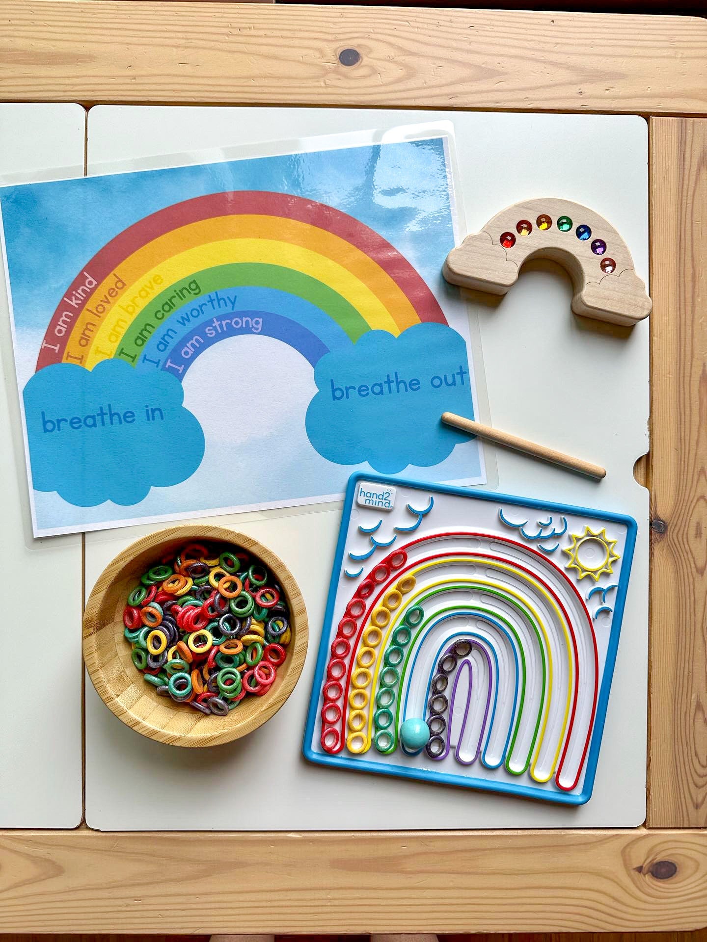 Ring Around the Rainbow Sensory Bin Filler - Color Sorting Activity and Add on with Mini Objects