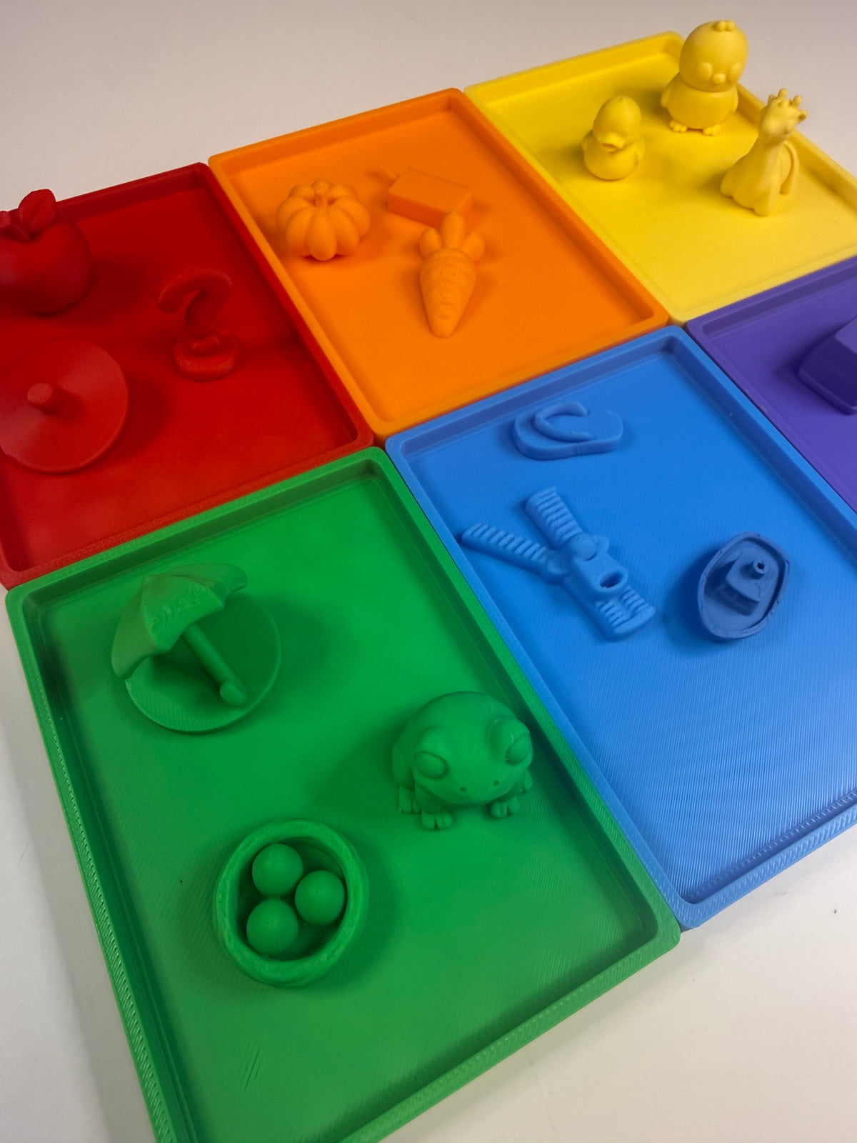 Color Coding Tray Color Sorting Trinket Trays Set of 6 | Mini Object Sorting Trays | Pre ...