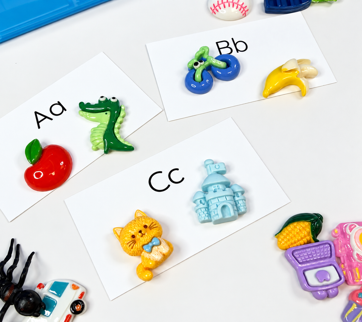 Alphabet & Counting Kit – Say & Play Mini Objects® with Portable Blue Organizer