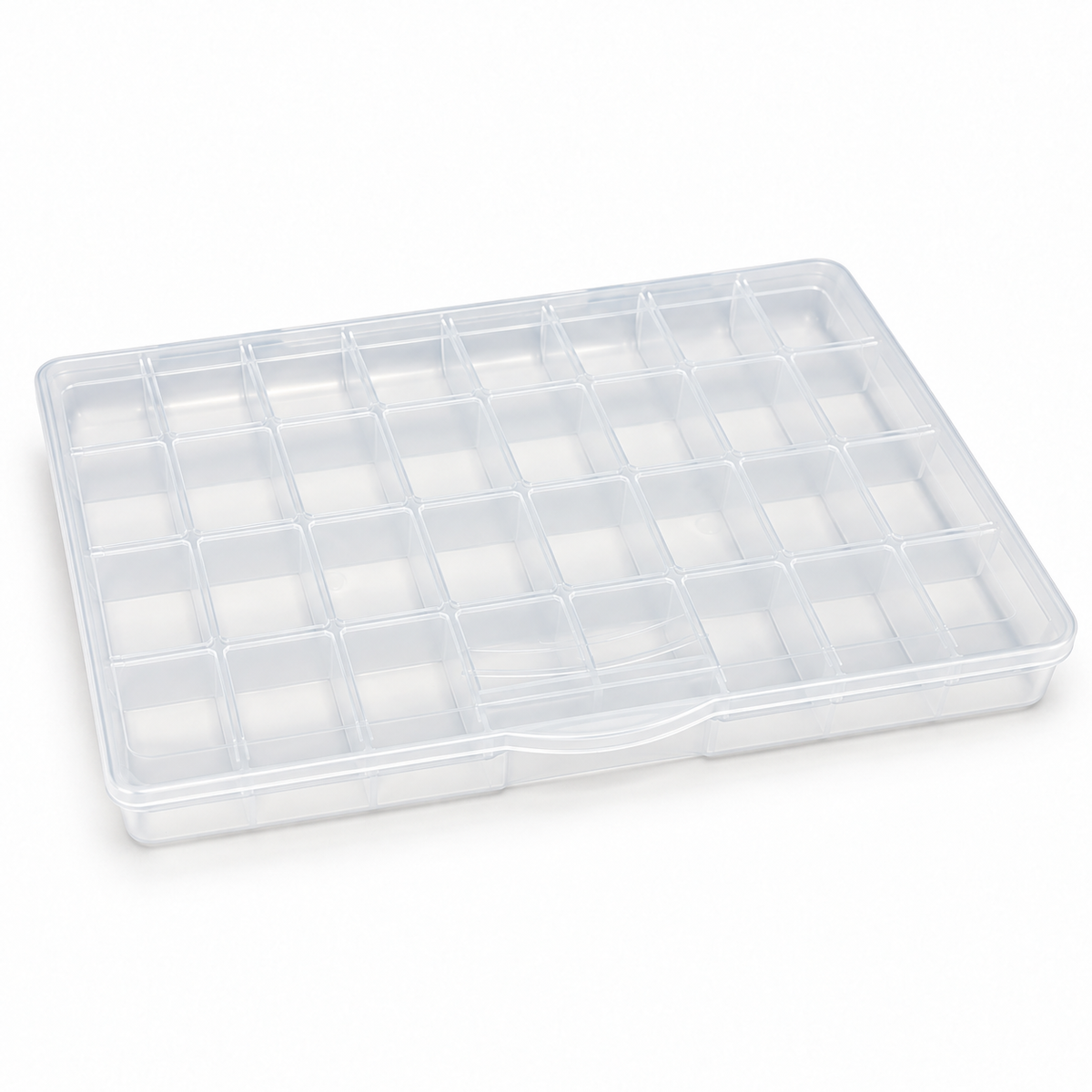 Clear 32-Compartment Organizer Case | Snap-Close Storage Box - DIY Craft Set