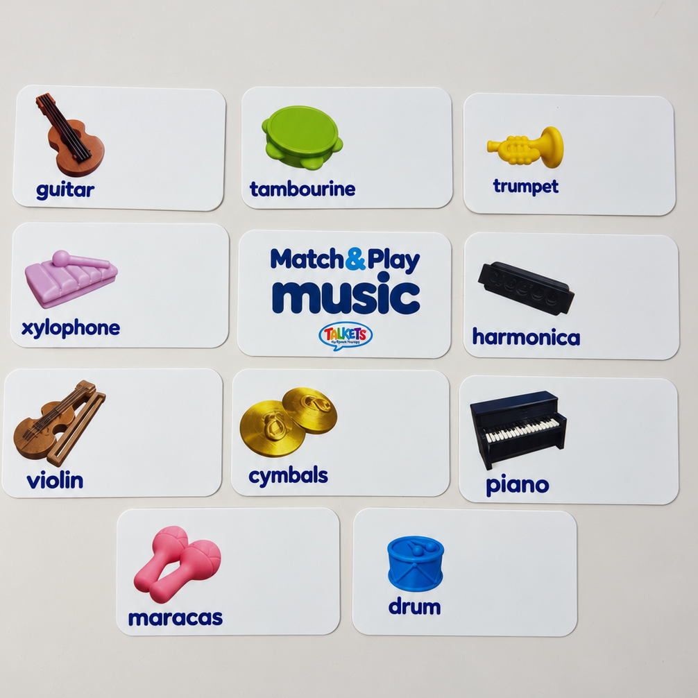 Instrument Flash Cards - Mini Music Cards use with Mini Objects - Preschool Learning & Mini Object Activities