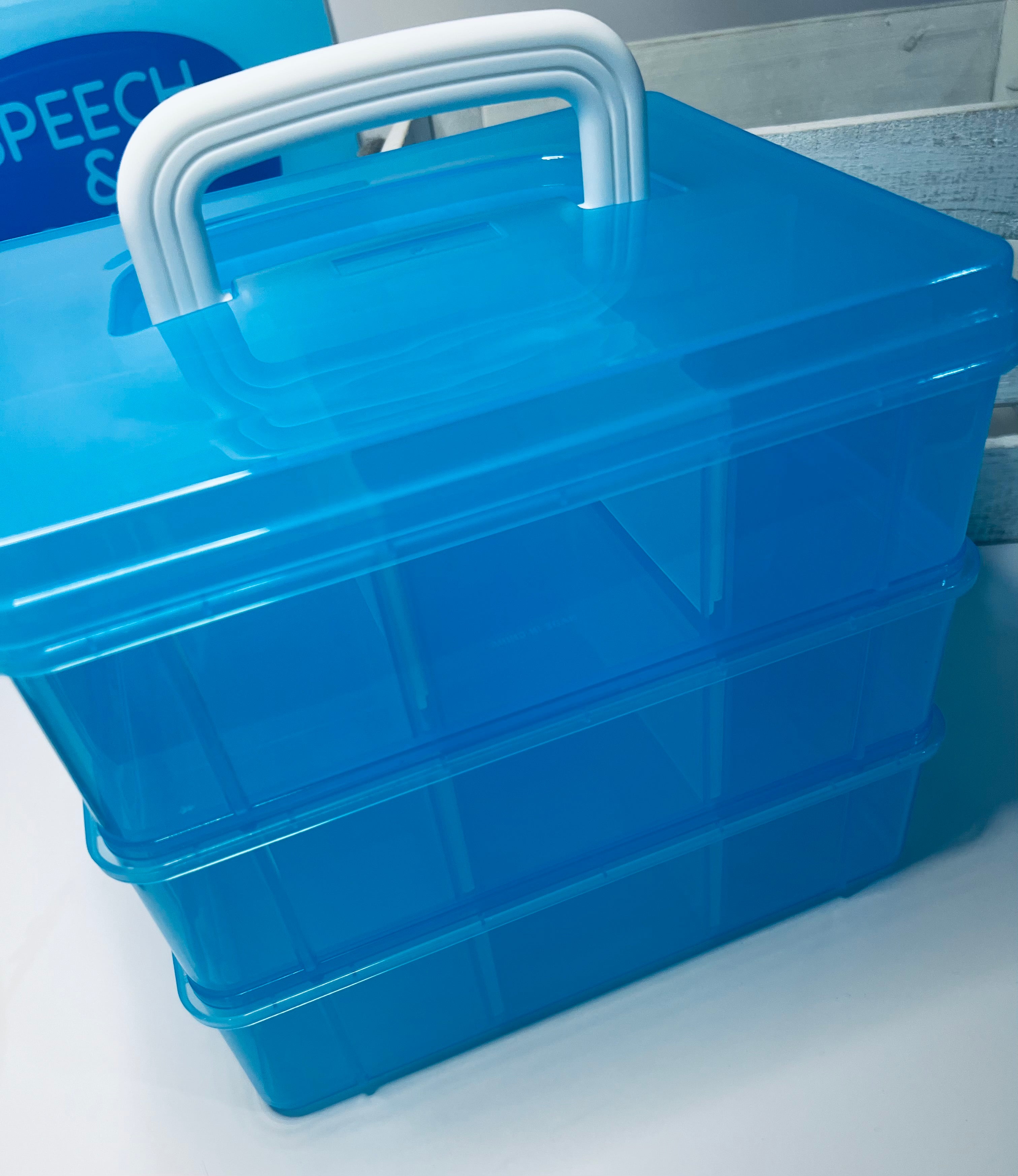 Blue Three Tier Organizer for Mini Objects Storage Set for Trinkets la ...