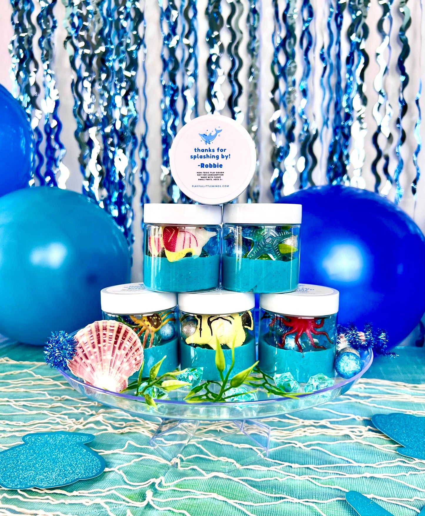 Ocean Themed Play Dough Party Favors: Under the Sea Birthday
