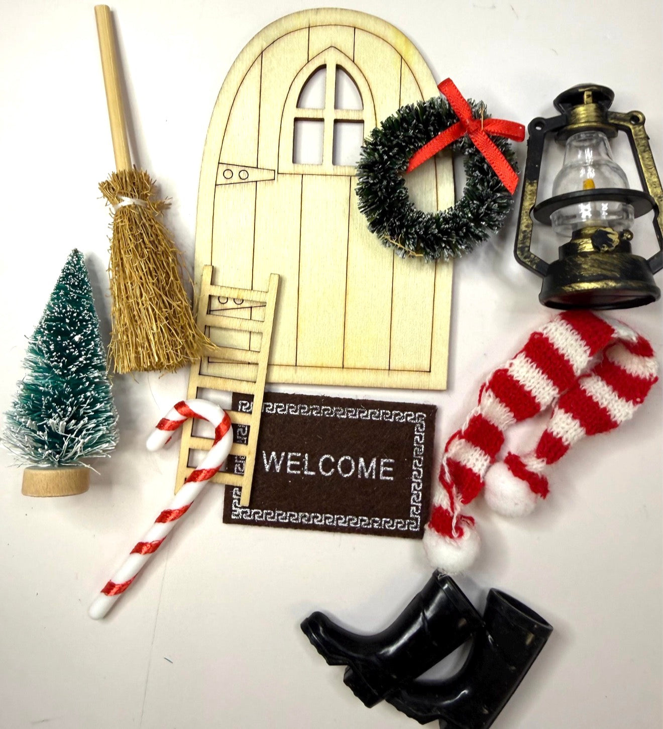 Winter Miniature Play Set - 10 Piece Storytelling Holiday Christmas Objects