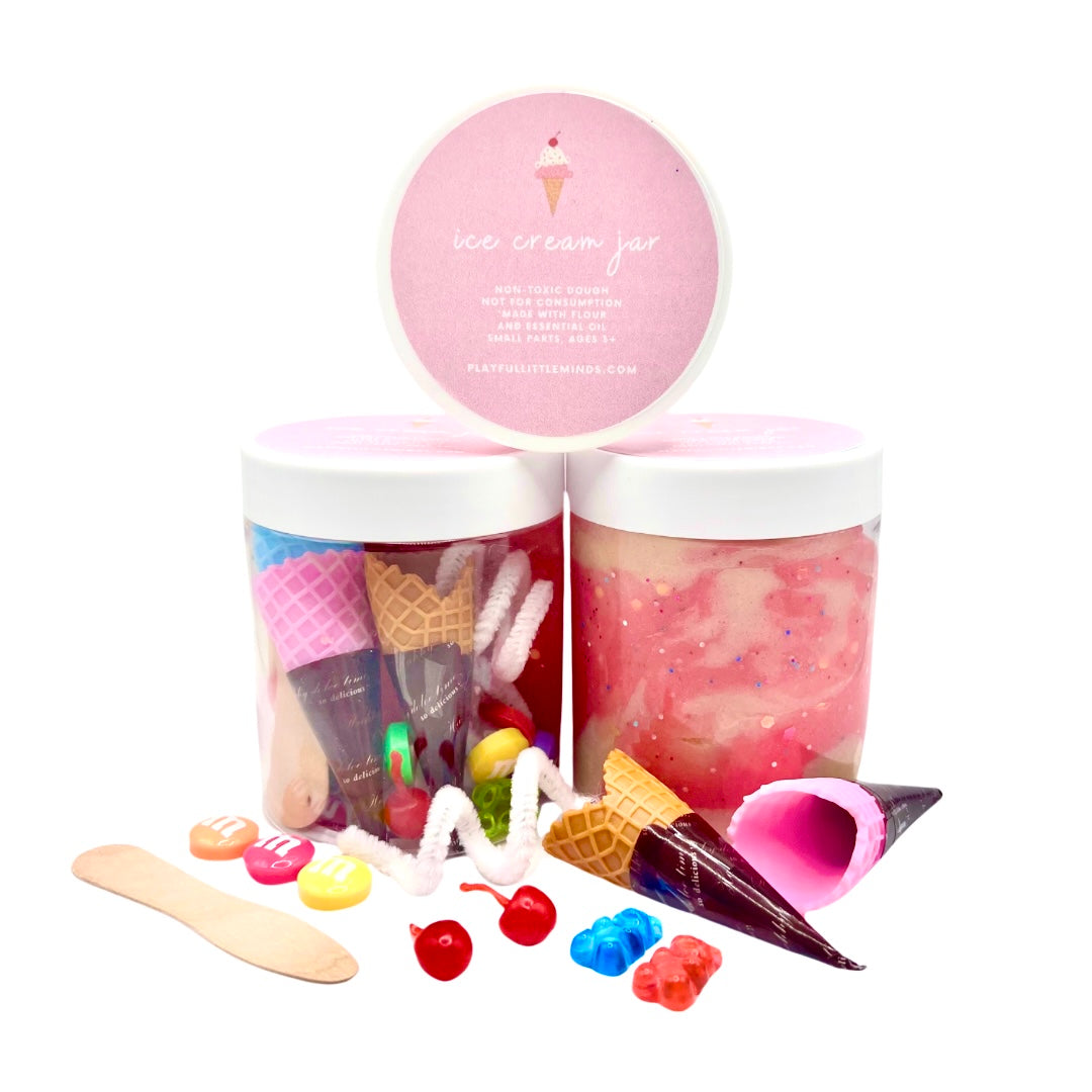 Ice Cream Themed Sensory Play Dough Kit - Speech Therapy Theme Mini Objects