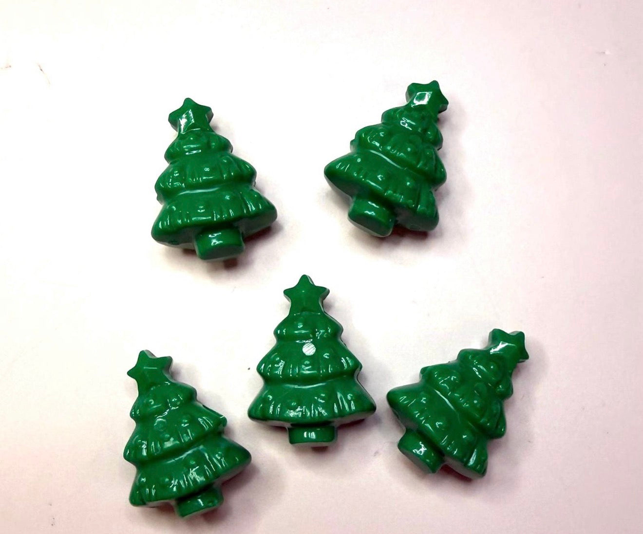 Mini Christmas Tree Bead - INCLUDES 5 BEADS - Mini Objects Trinkets Speech Therapy