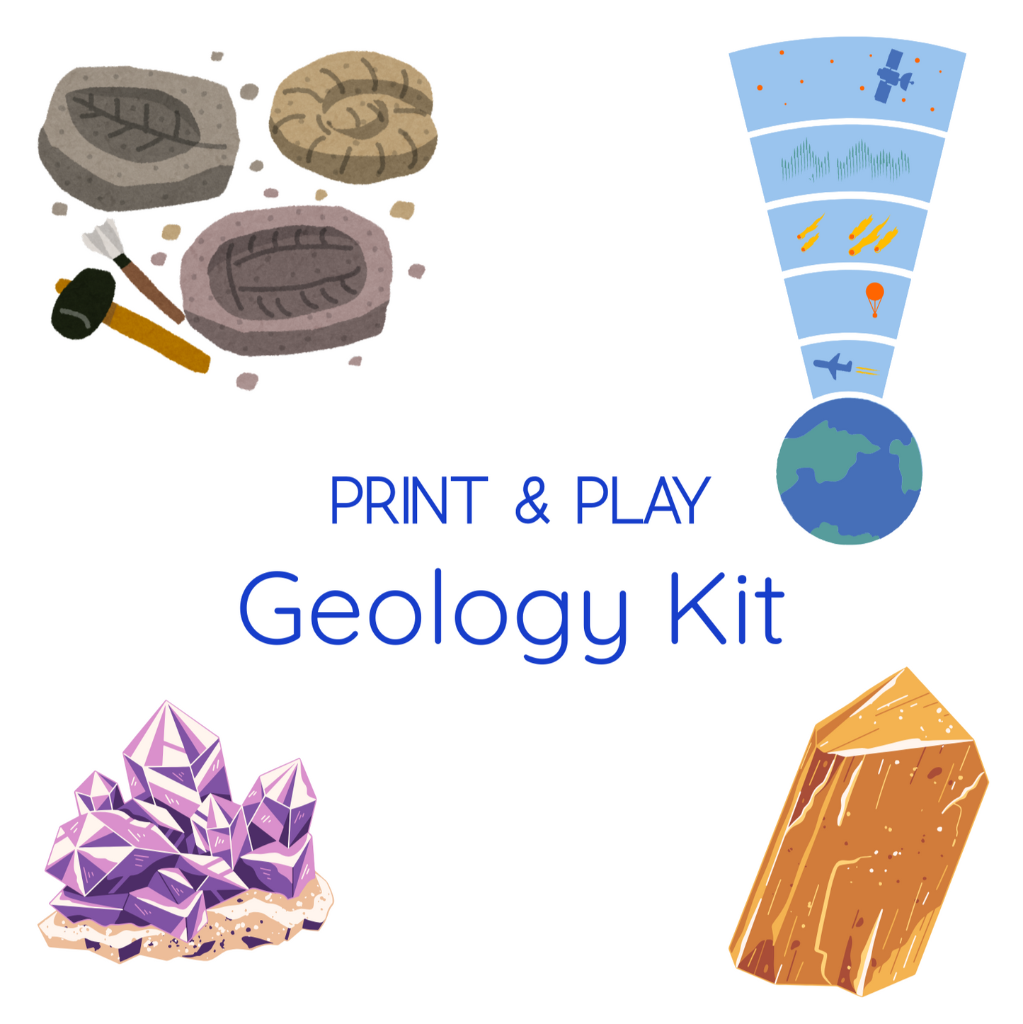 Say & Play Geology Printable Pack – Learn Gemstone Identifier 9-Page Download for Speech & Learning Activities