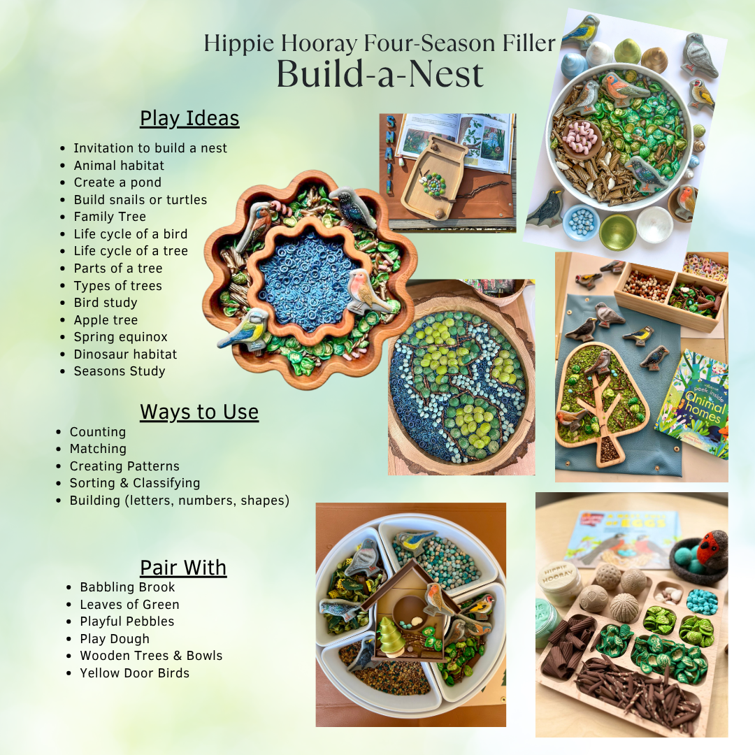 Build a Nest Sensory Bin Filler - Nature theme Play Bird Set up