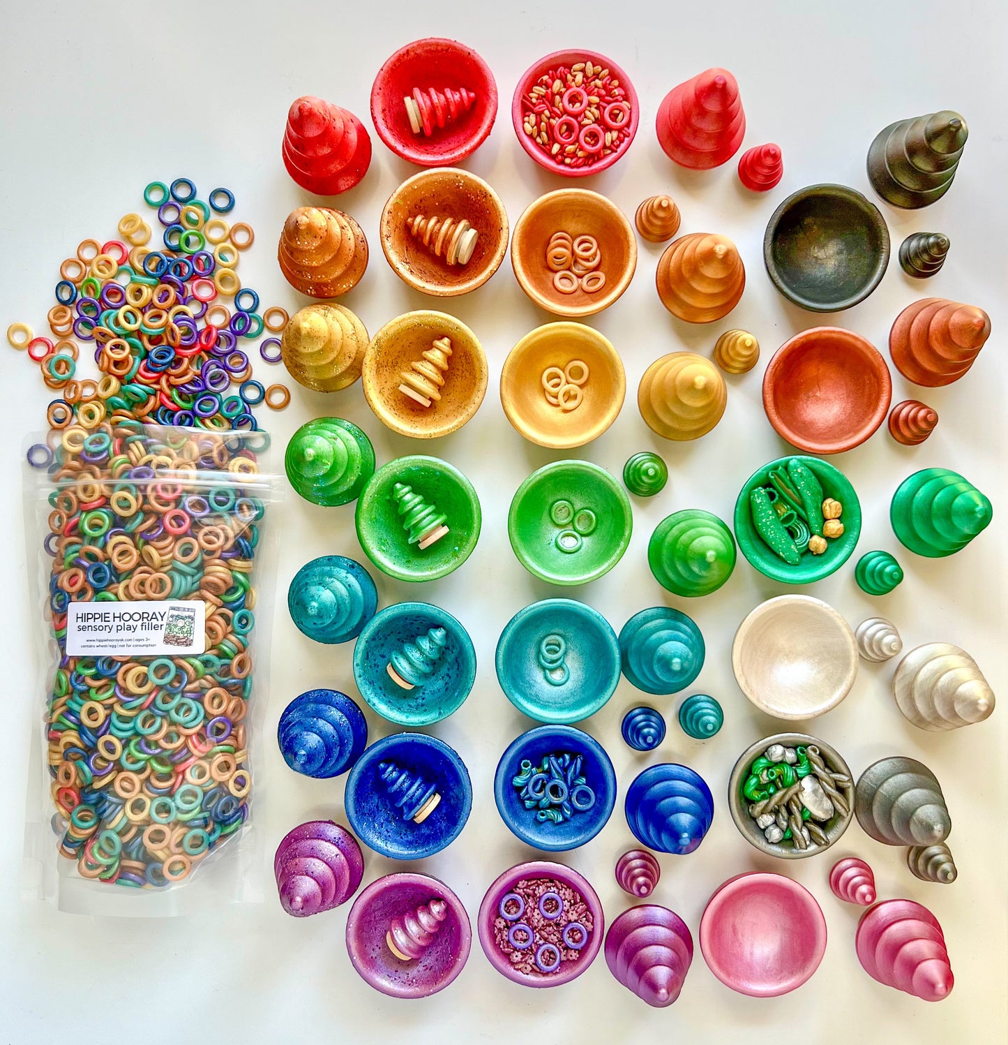 Ring Around the Rainbow Sensory Bin Filler - Color Sorting Activity and Add on with Mini Objects