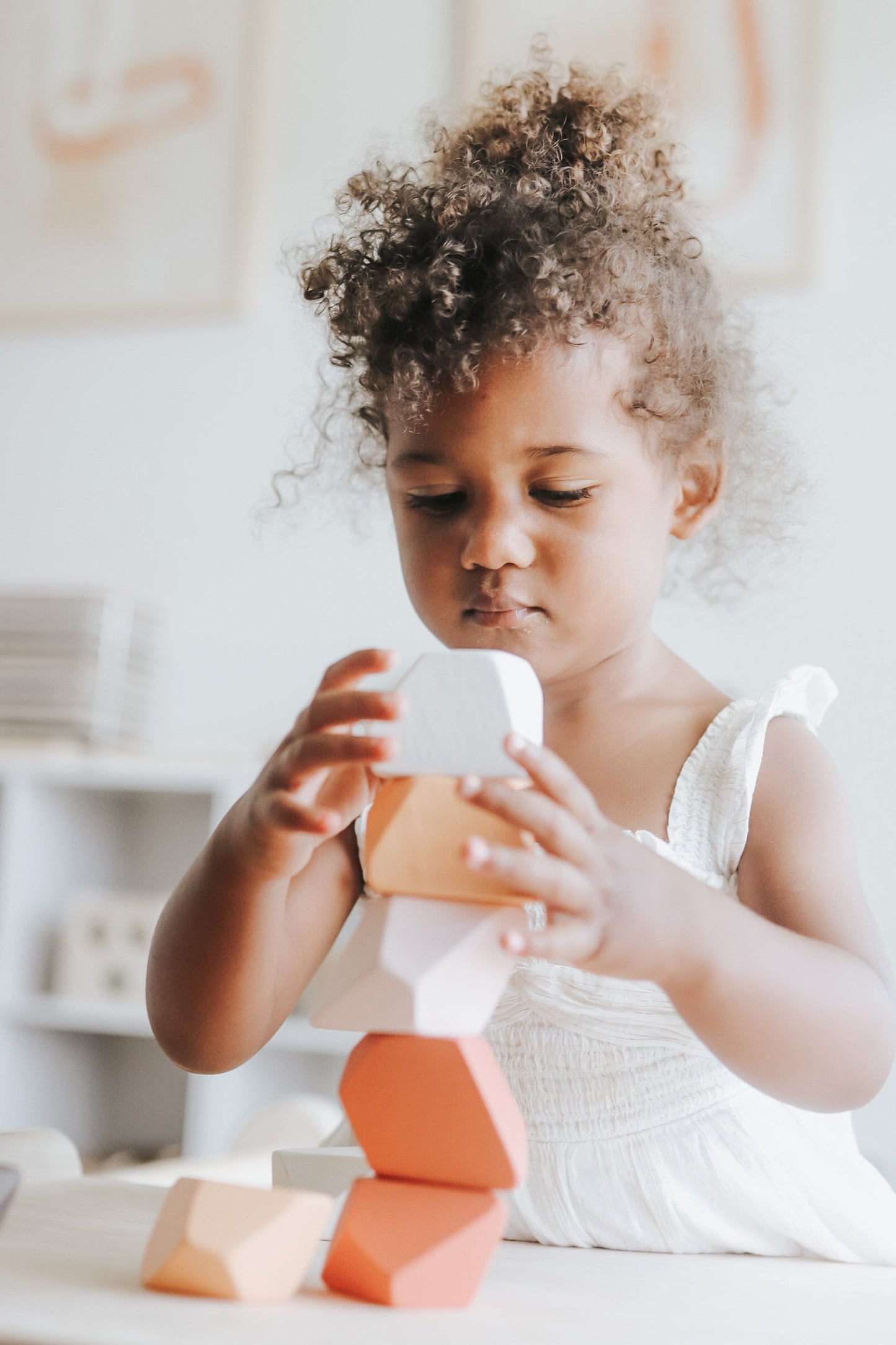 Rock Blocks - Stacking Blocks Ginger | Montessori Building Set of 8