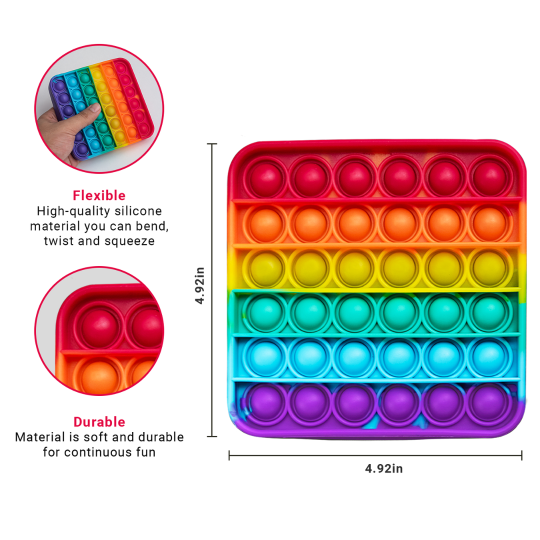 Popper Fidget Tools Mats .4 Extra Rainbow Fidget Mats (The Fidget Game: Sight Words)