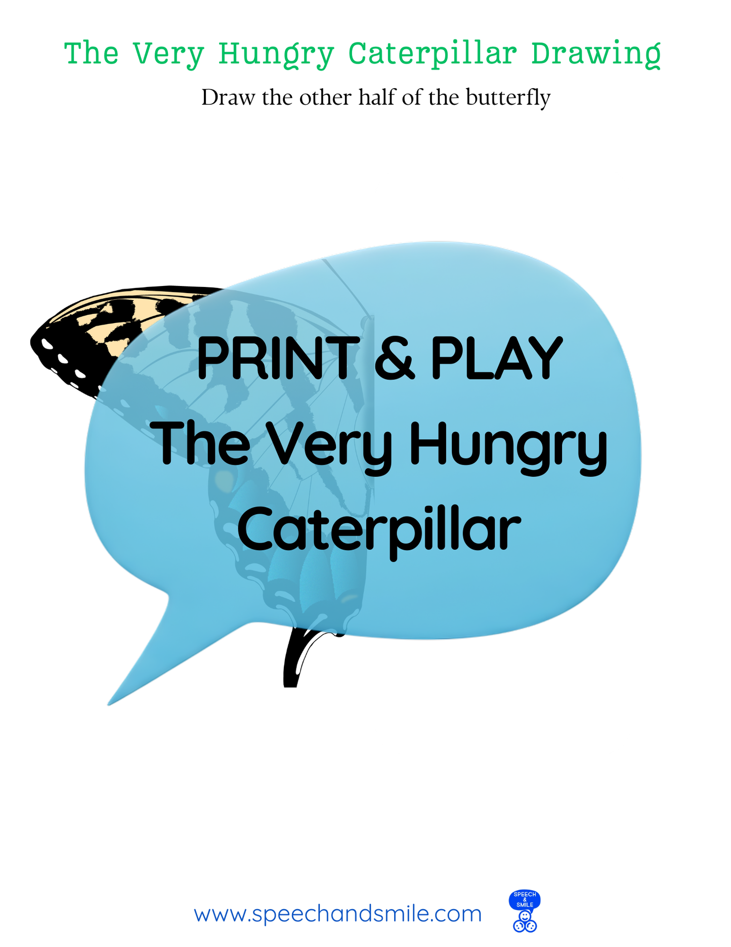 Say and Play Story Kit Companion Pack – The Very Hungry Caterpillar PRINTABLE ACTIVITIES Speech & Language Instant Download Book Extension