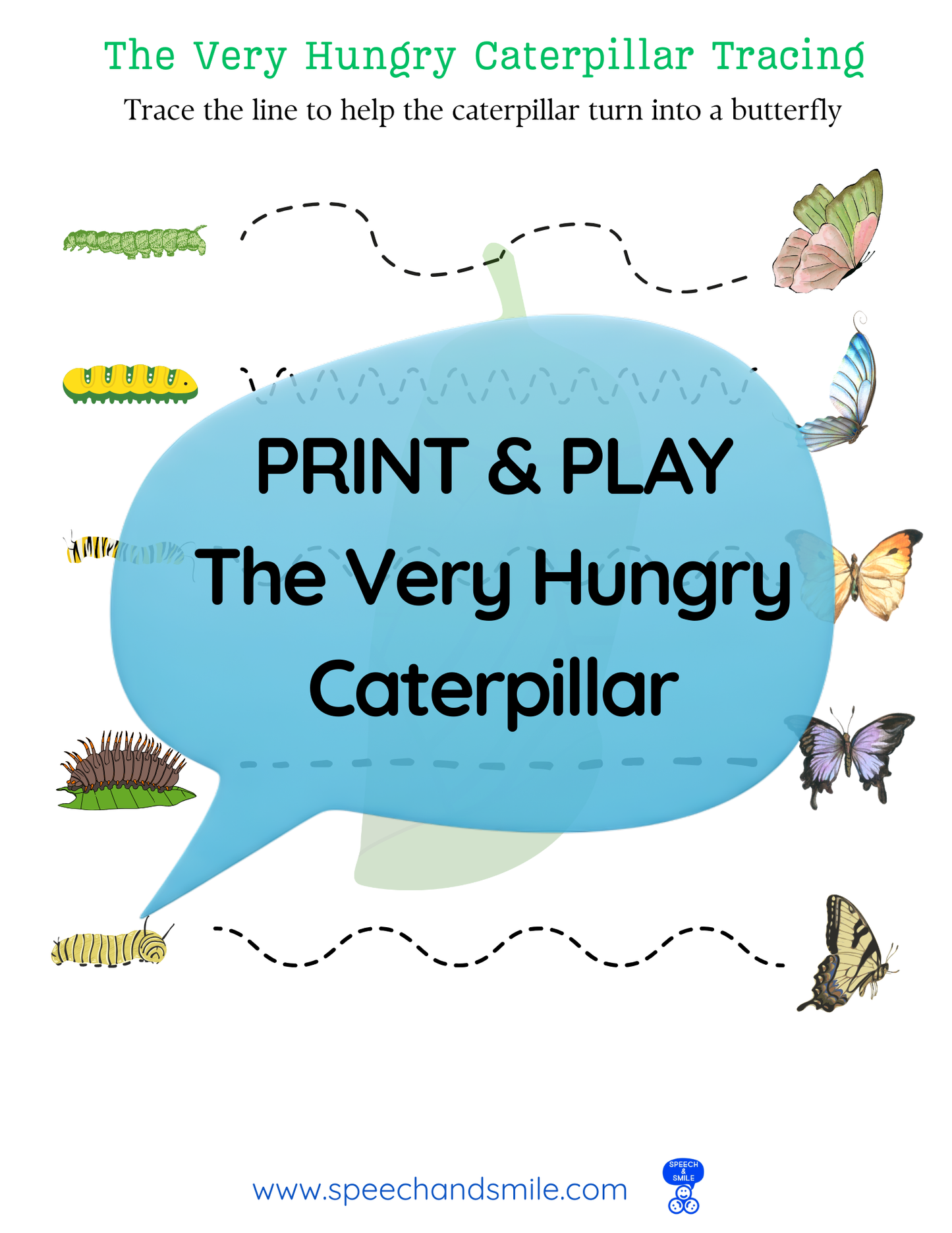 Say and Play Story Kit Companion Pack – The Very Hungry Caterpillar PRINTABLE ACTIVITIES Speech & Language Instant Download Book Extension