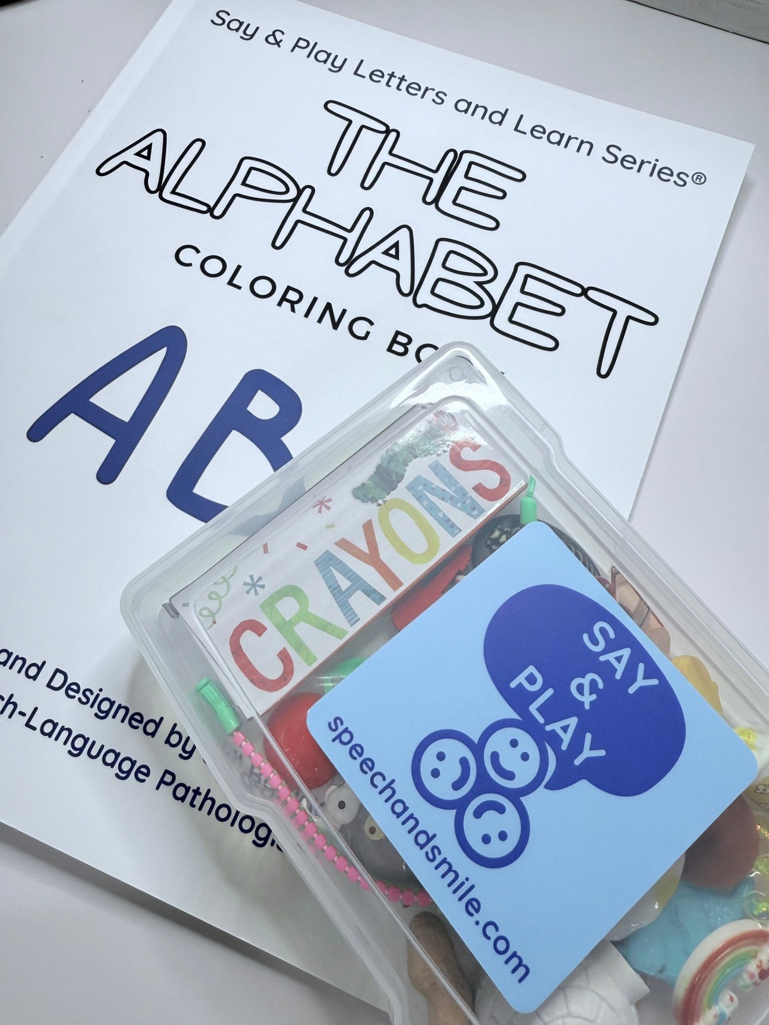 Alphabet Coloring Book with Mini Objects Book Learn the Alphabet Trinkets Beginning Sounds Book use with Mini Objects Speech Therapy - Speech and Smile