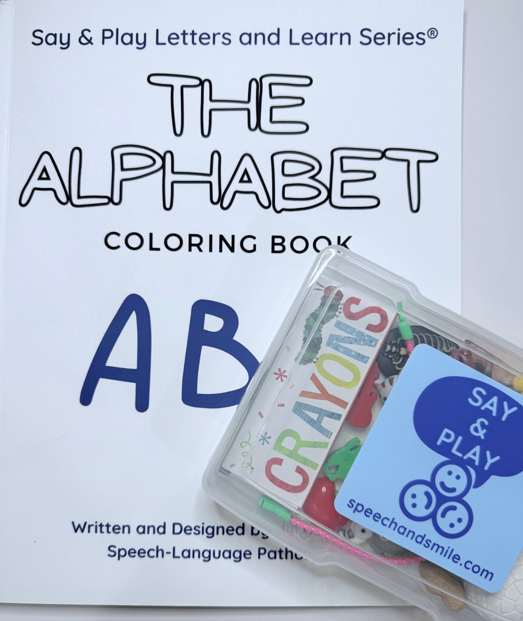 Alphabet Coloring Book with Mini Objects Book Learn the Alphabet Trinkets Beginning Sounds Book use with Mini Objects Speech Therapy - Speech and Smile