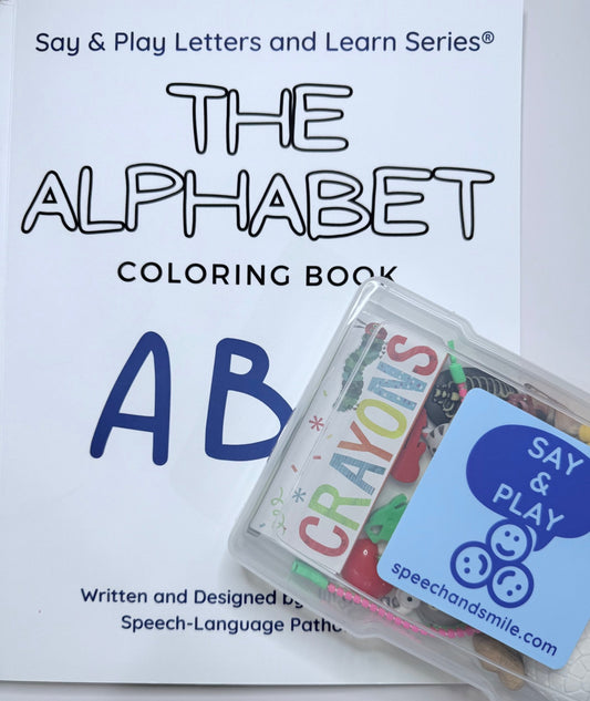 Alphabet Coloring Book with Mini Objects Book Learn the Alphabet Trinkets Beginning Sounds Book use with Mini Objects Speech Therapy - Speech and Smile