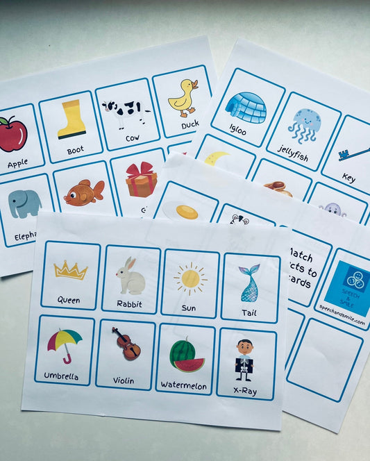 Alphabet Flash Cards Digital Download - Beginning Sound Flash Cards - Learn the Alphabet Printable Cards - Speech and Smile