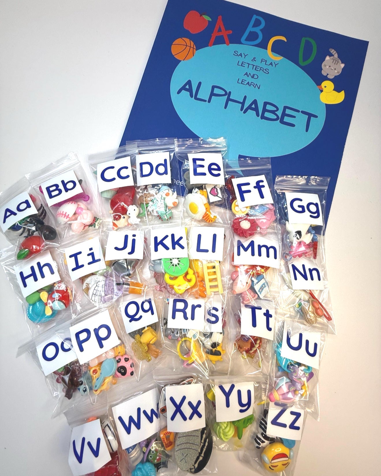 Alphabet Mini Objects – 5 per Letter (A–Z) | Beginning Sound Trinkets for Montessori, Speech Therapy & Literacy Centers - in bags no storage - Speech and Smile