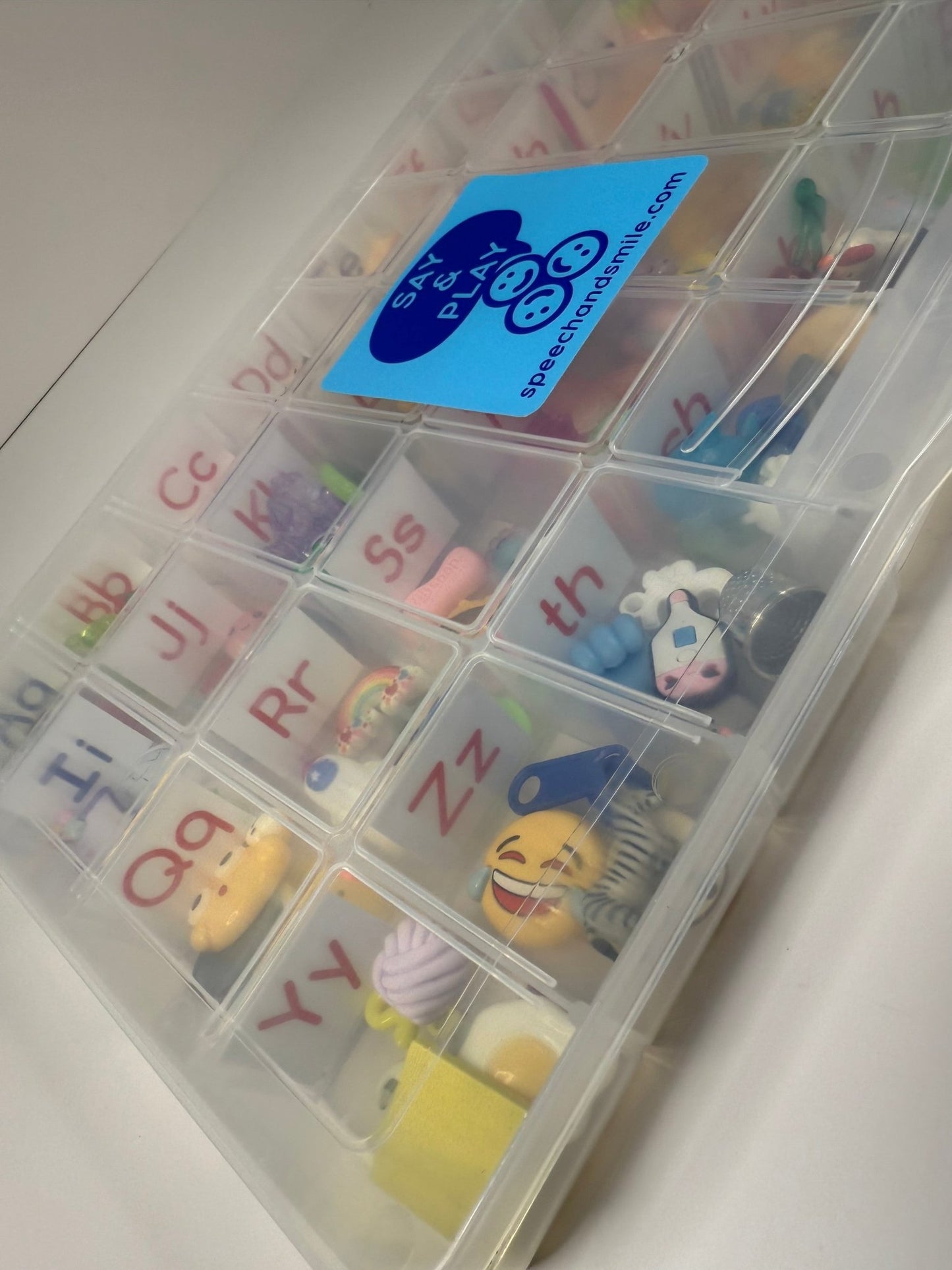 Alphabet Mini Objects Set – Phonics & Digraphs Kit | Montessori Sound Set Speech Therapy Trinkets | Say and Play Mini Objects - Speech and Smile