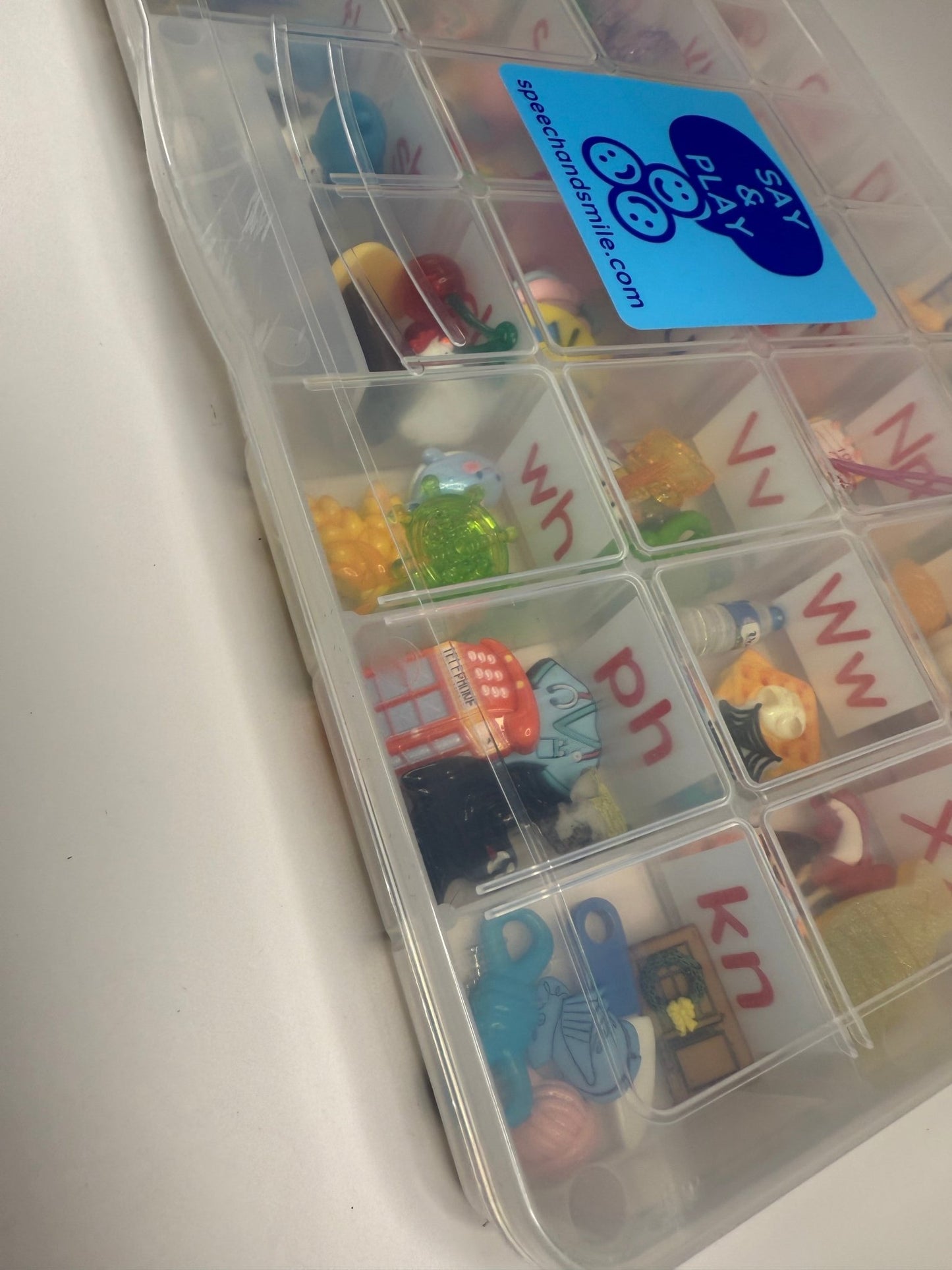 Alphabet Mini Objects Set – Phonics & Digraphs Kit | Montessori Sound Set Speech Therapy Trinkets | Say and Play Mini Objects - Speech and Smile