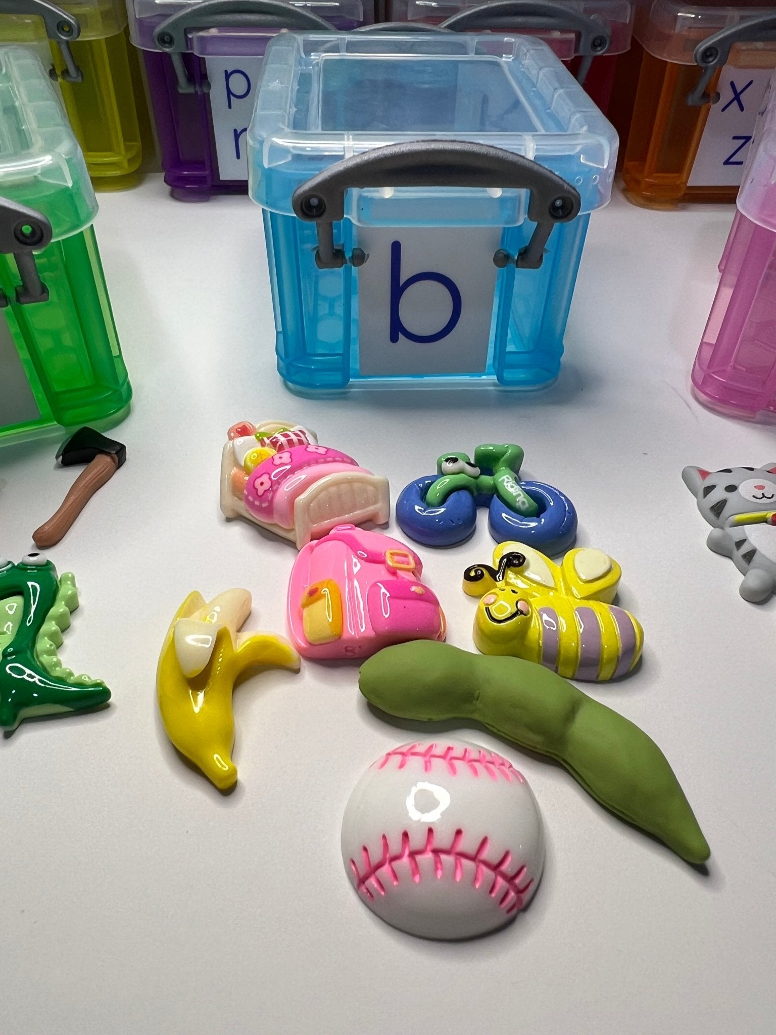 Alphabet Objects in Storage BEST SELLER Trinkets Beginning Sound Mini Objects Speech Therapy Preschool Montessori Sound Objects - Speech and Smile