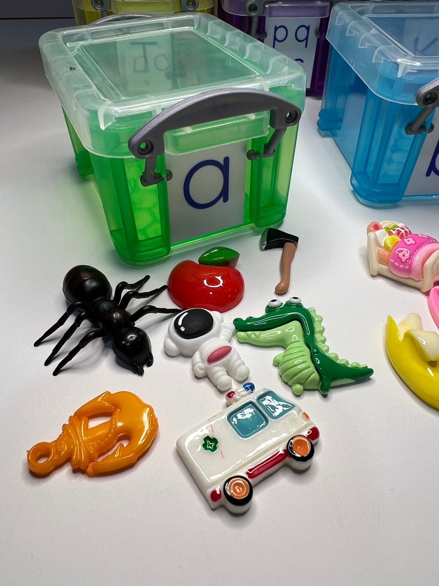 Alphabet Objects in Storage BEST SELLER Trinkets Beginning Sound Mini Objects Speech Therapy Preschool Montessori Sound Objects - Speech and Smile