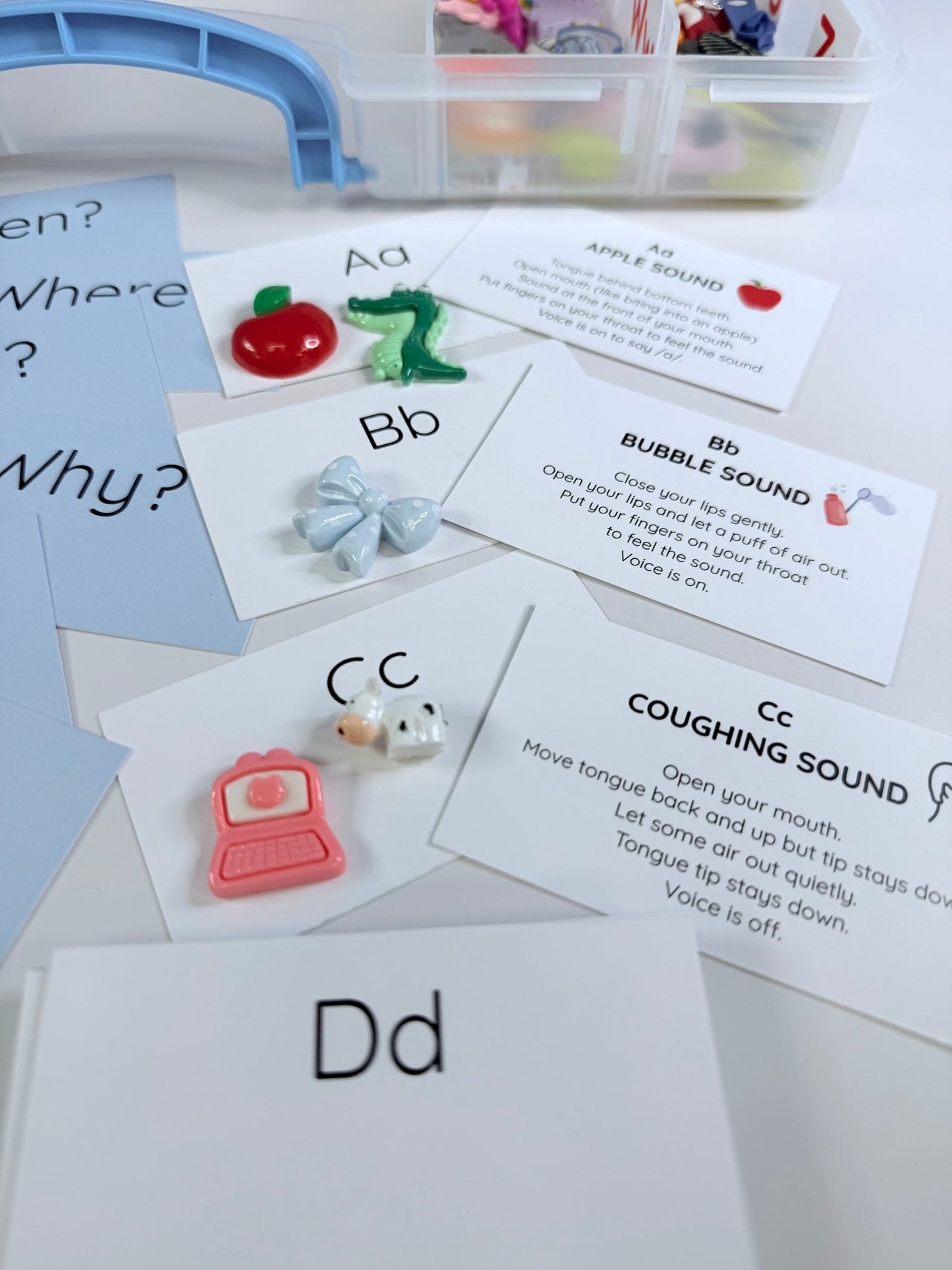 Alphabet Set MINI Objects in Organizer - Classroom Alphabet Set Montessori Beginning Sound Speech Therapy Mini Objects 5 per letter - Speech and Smile