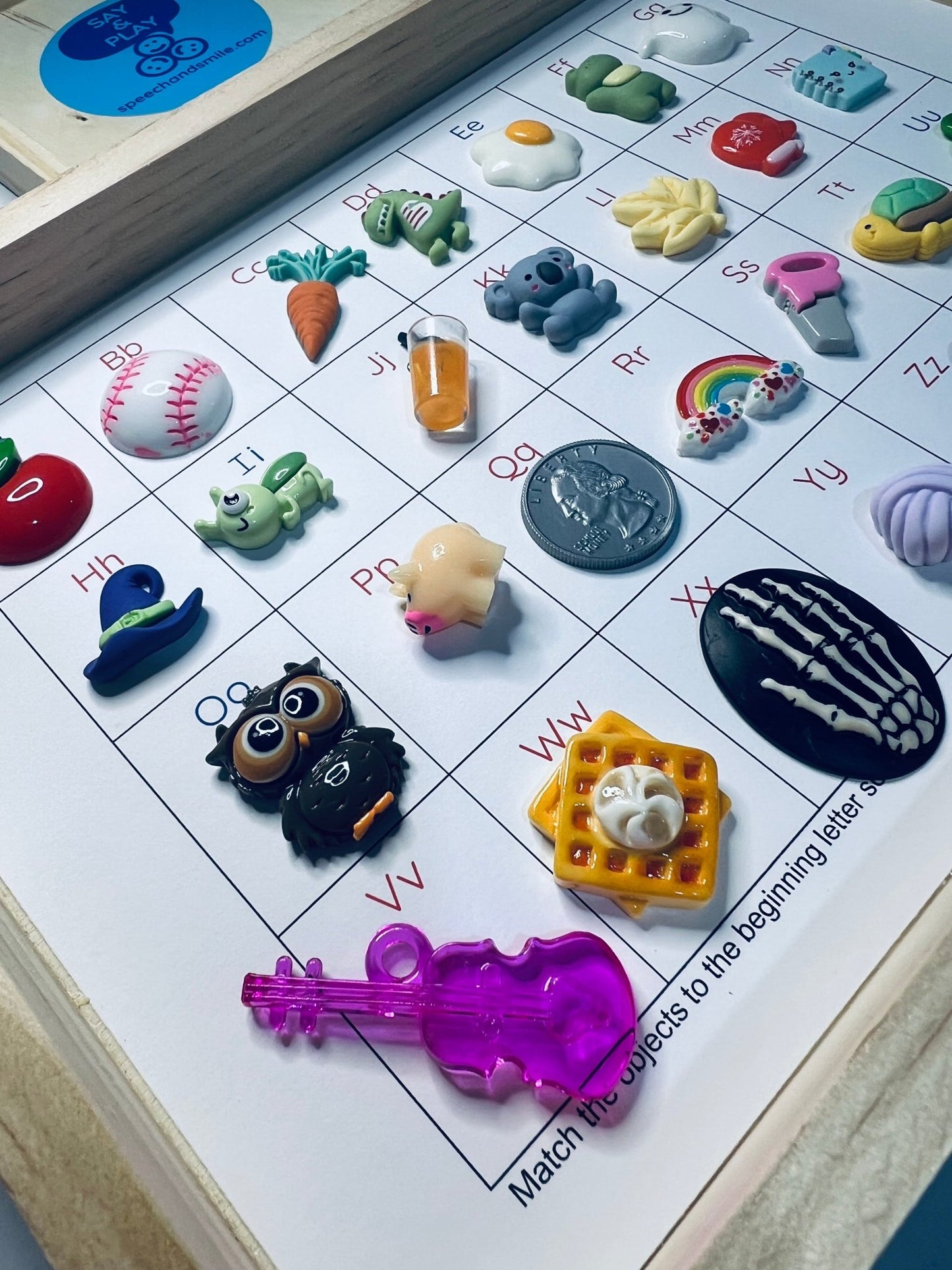 Alphabet Tray Set Montessori Objects Alphabet Trinkets Letter Sound Matching Beginning Sounds Mini Objects Speech Therapy - Speech and Smile