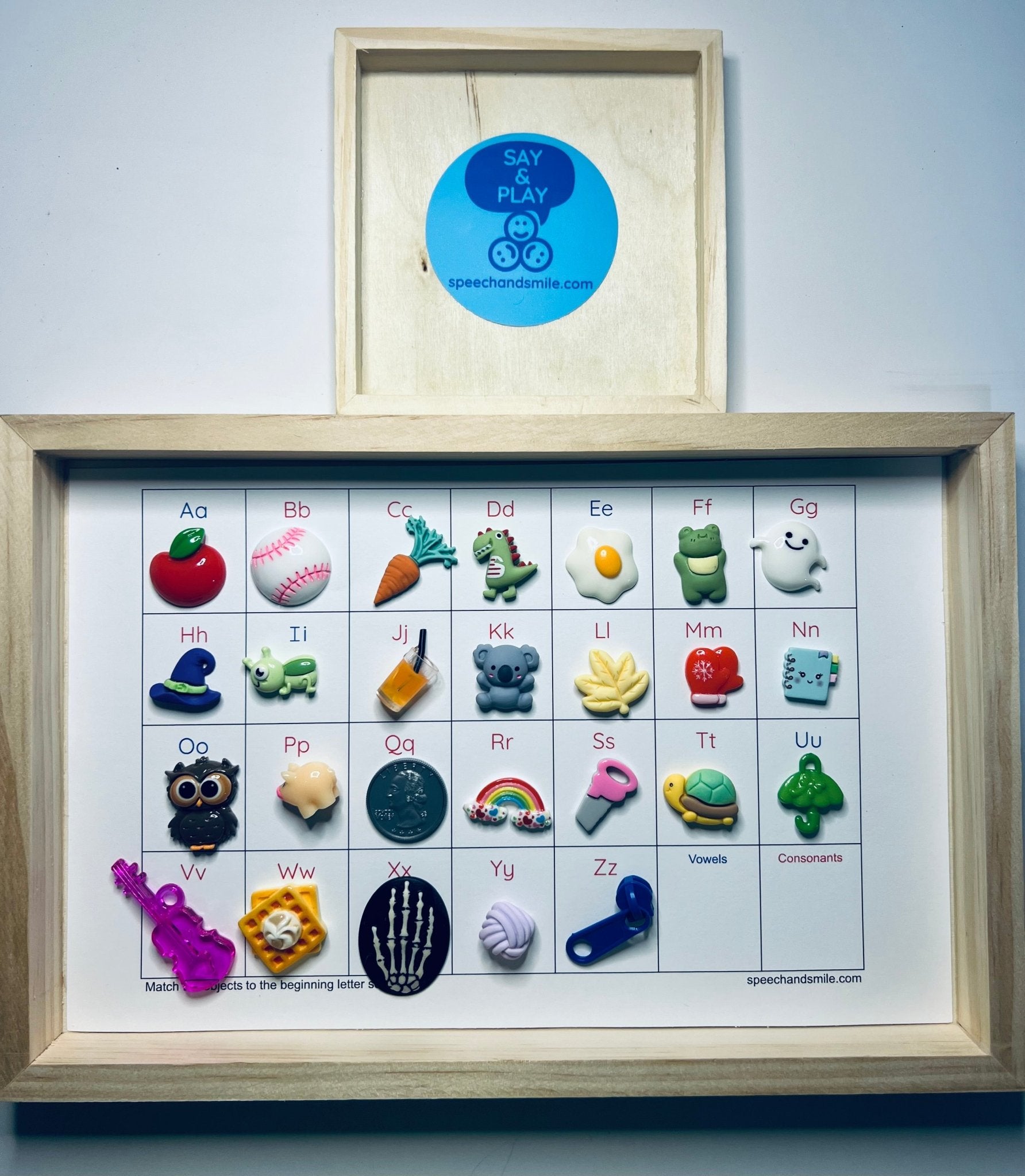 Alphabet Tray Set Montessori Objects Alphabet Trinkets Letter Sound Matching Beginning Sounds Mini Objects Speech Therapy - Speech and Smile