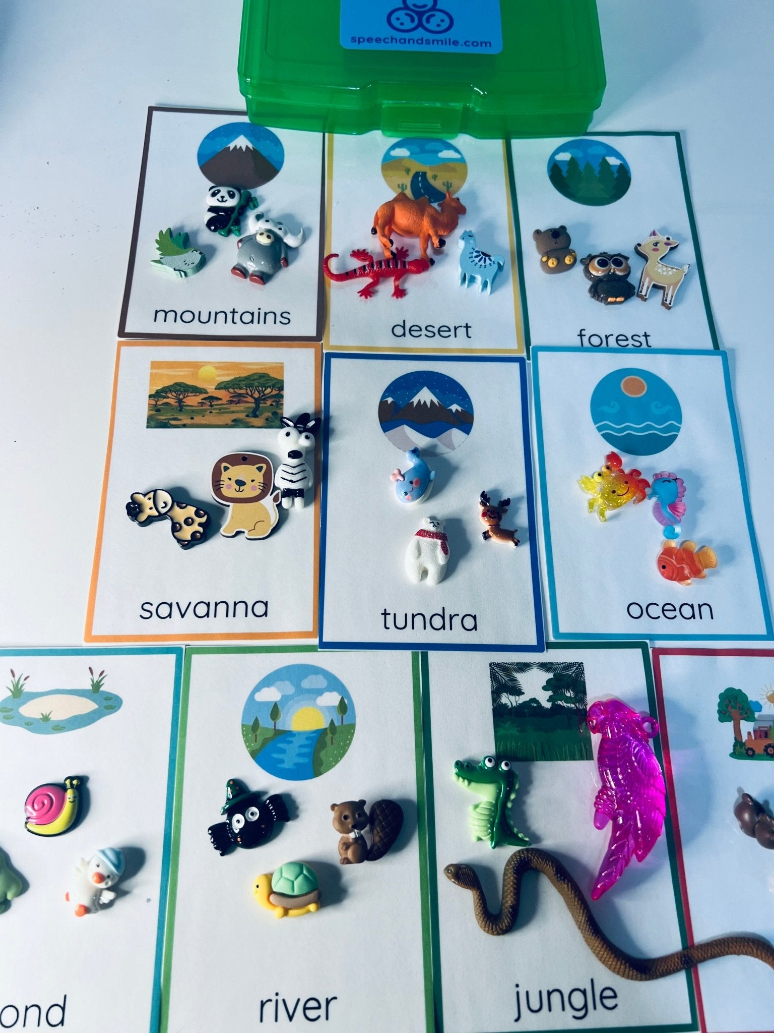 Animal Habitats Task Box with Mini Animal Trinkets - Speech and Smile