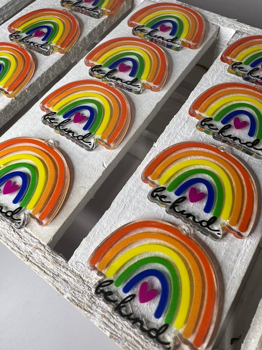 Be Kind Rainbow Trinket - Minis for Speech Therapy - Be Kind Theme Trinkets - Rainbow Cabochon - Speech and Smile