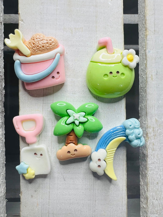 BEACH Mini Objects SET OF 5 Ocean Minis Speech Therapy Themed Mini Objects Ocean theme Trinkets Doodads for Sensory Bin - Speech and Smile