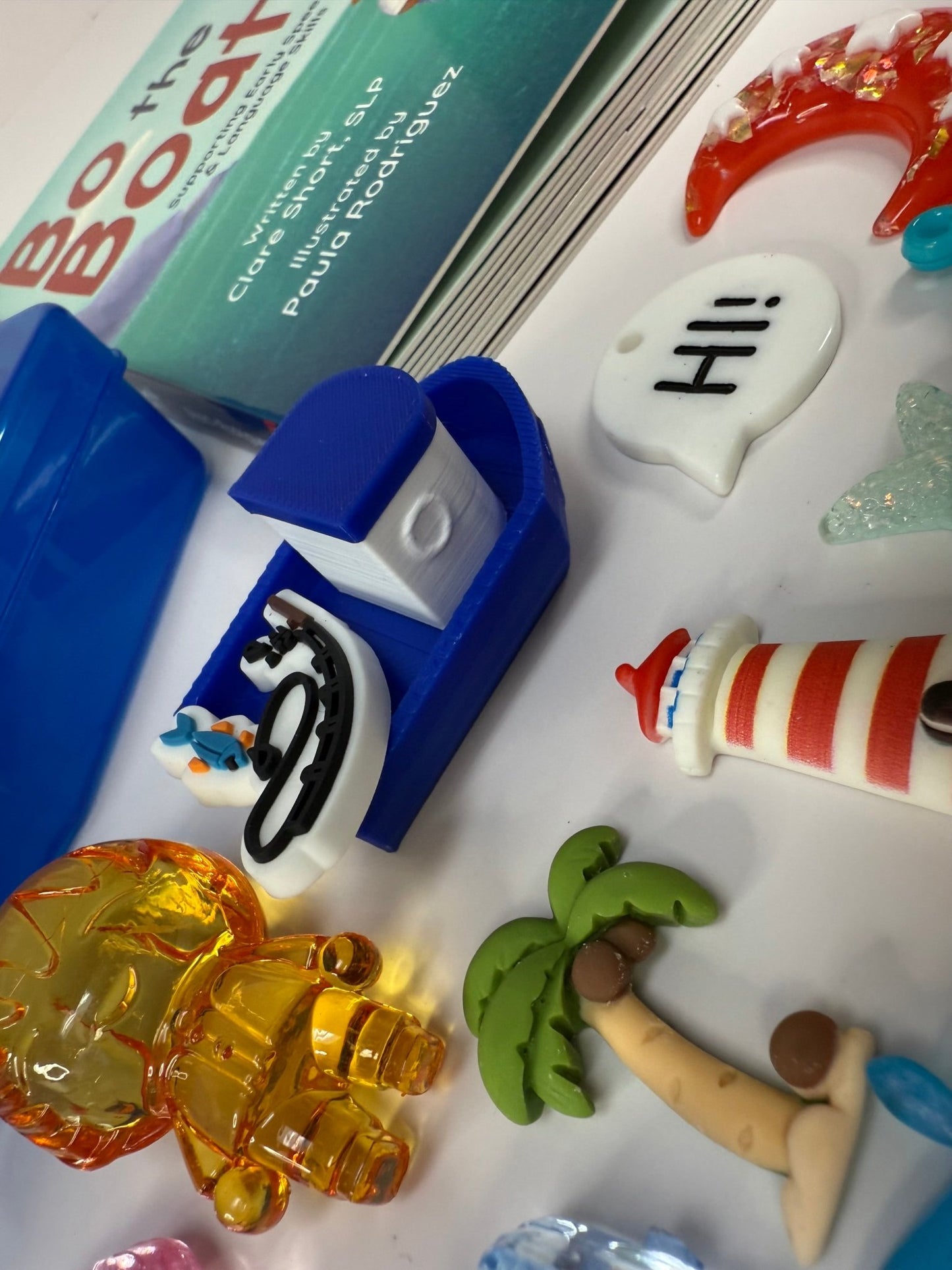 Bo the Boat Lift - the - Flap Book Companion Mini Objects Story Kit for Speech Therapy CVC Words | Preschool Language Play - Speech and Smile