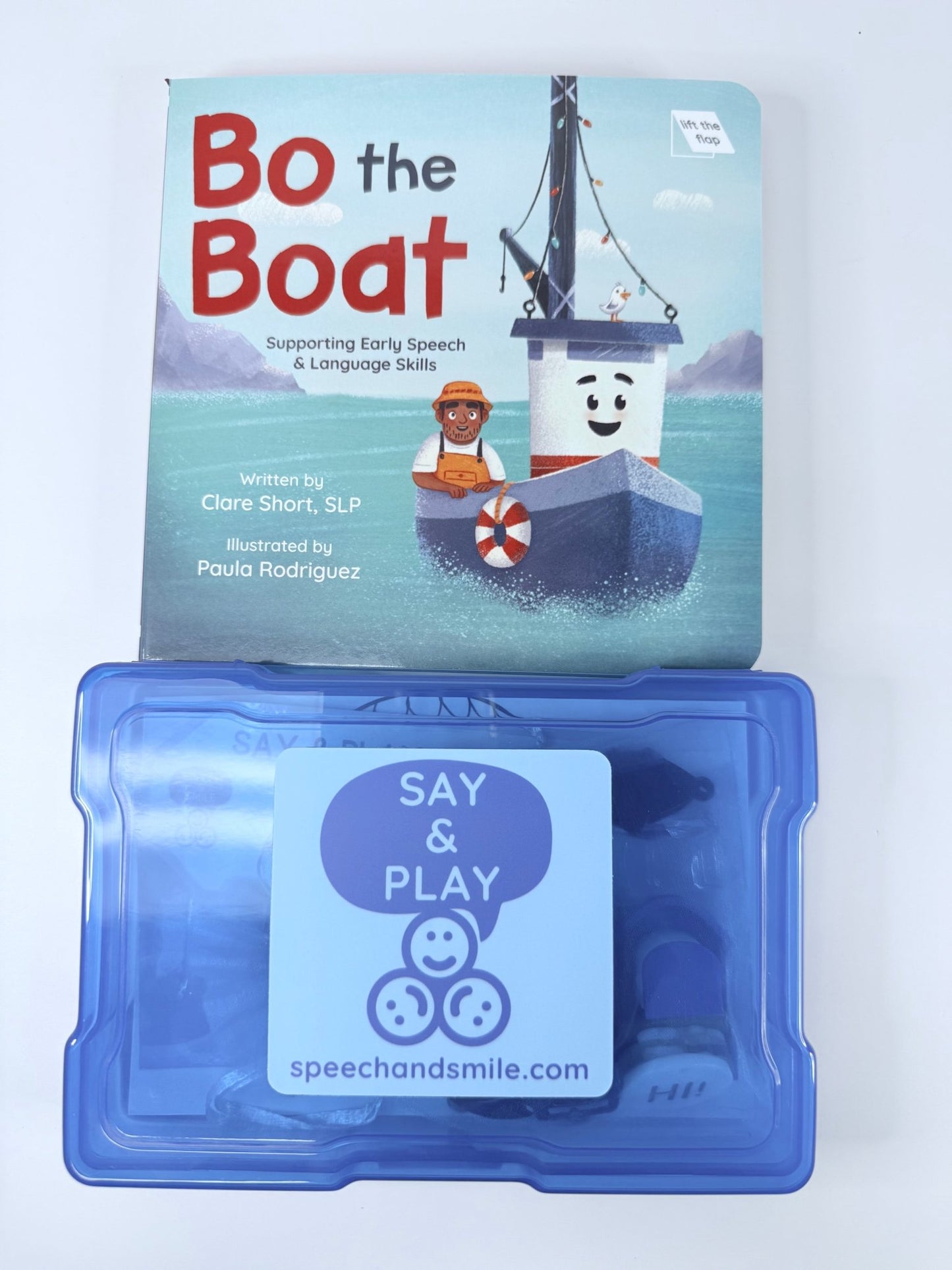 Bo the Boat Lift - the - Flap Book Companion Mini Objects Story Kit for Speech Therapy CVC Words | Preschool Language Play - Speech and Smile