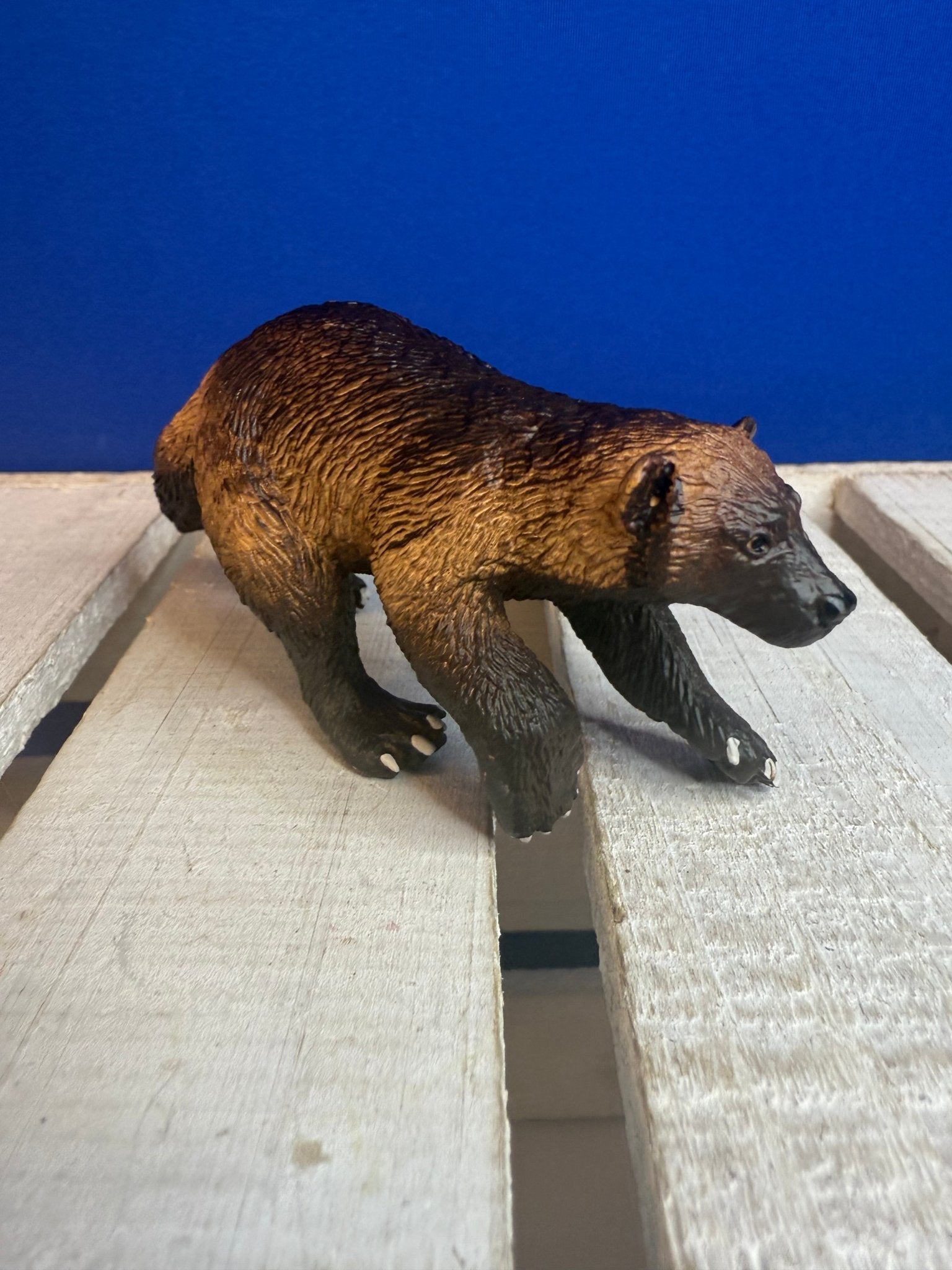 Brown Walking Badger Miniature Figure – 2.5 Inch Mini Object - Speech and Smile