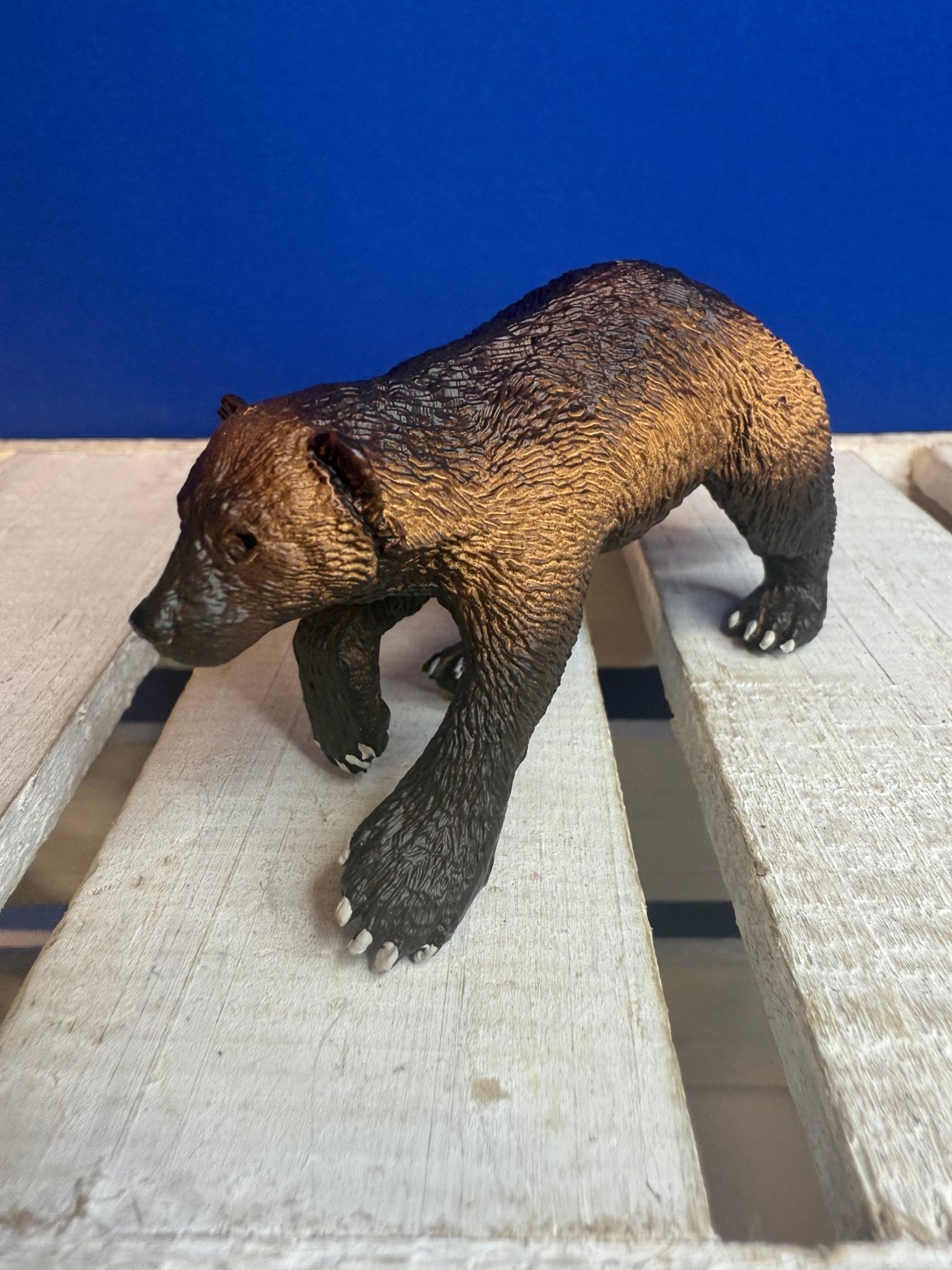 Brown Walking Badger Miniature Figure – 2.5 Inch Mini Object - Speech and Smile