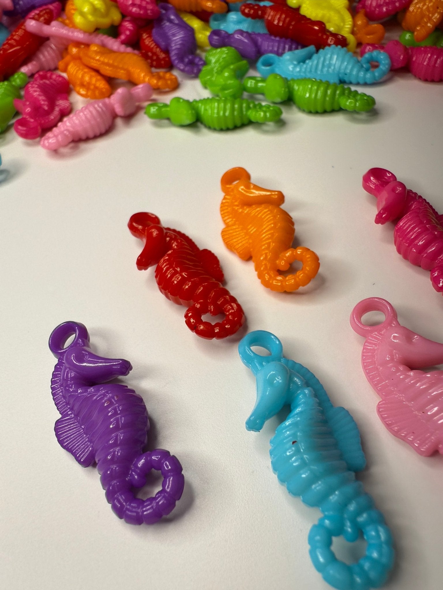 Bulk Trinkets 5 Seahorse Mini Objects Random Acrylic Mix, Ocean Minis for Sound Boxes, Crafts, Sensory Play, Speech Therapy - Speech and Smile