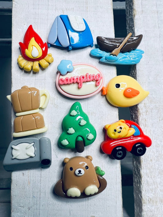 CAMPING Mini Objects SET OF 10 Woodland Forest Minis - Speech and Smile