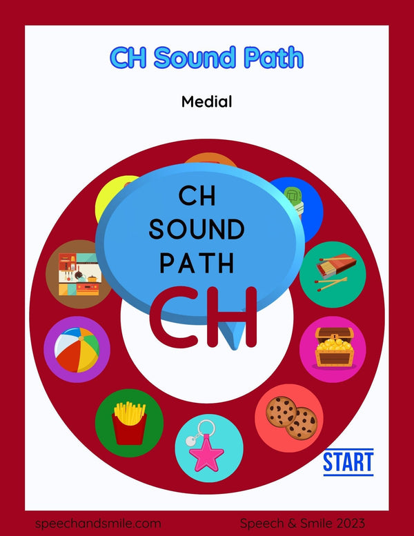 Chapter Sound Points CH Sound Worksheet-Sound Path /ch/ Speech Therapy-Articulation Games W ...