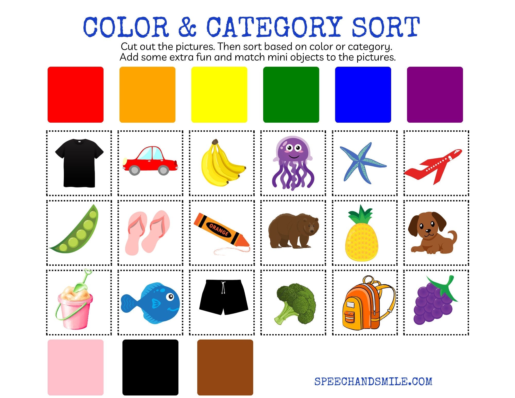 Colour Sorting Activity Printable