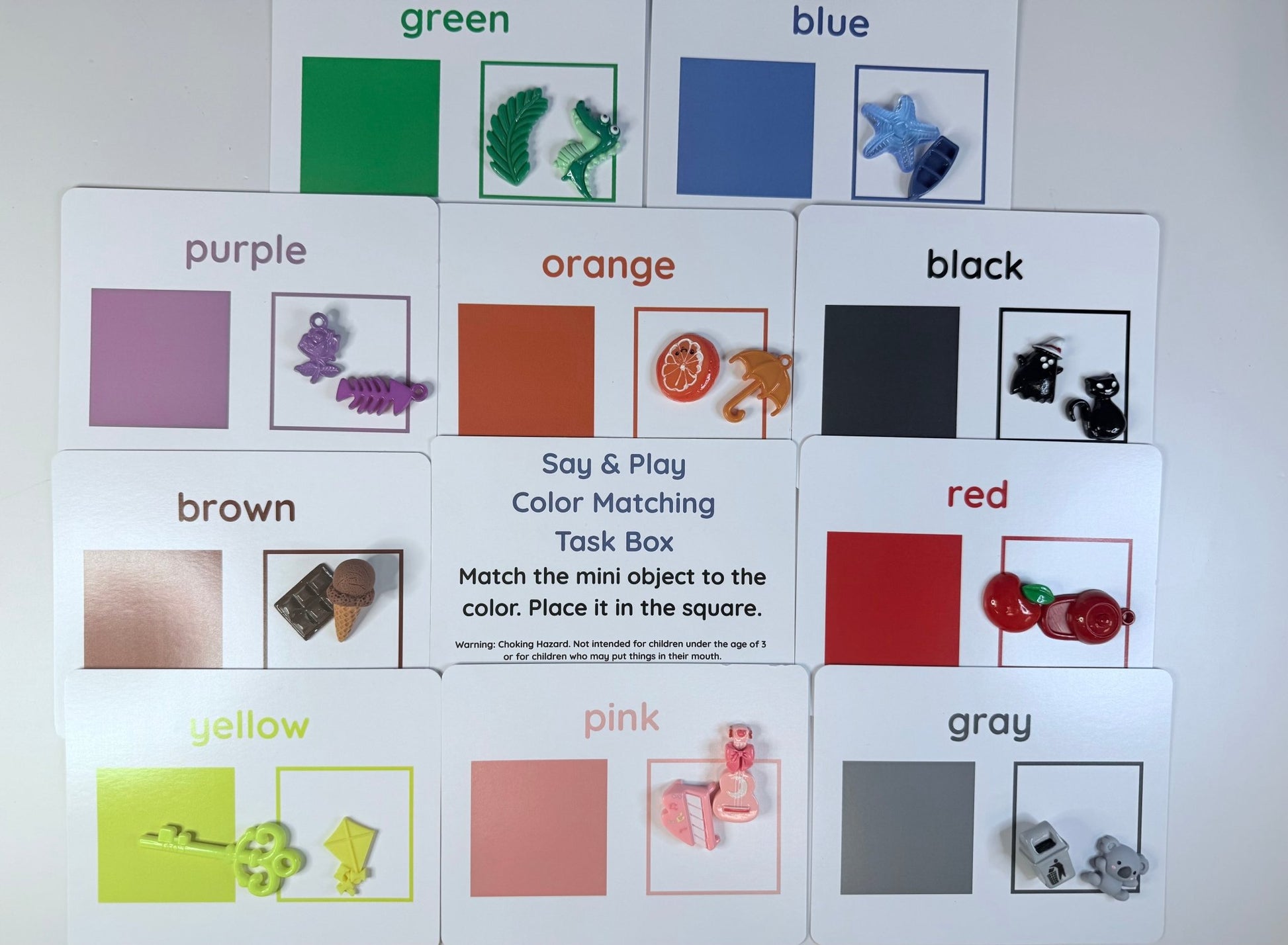 Color Sorting Task Box with mini objects and cards - Preschool Colors ...