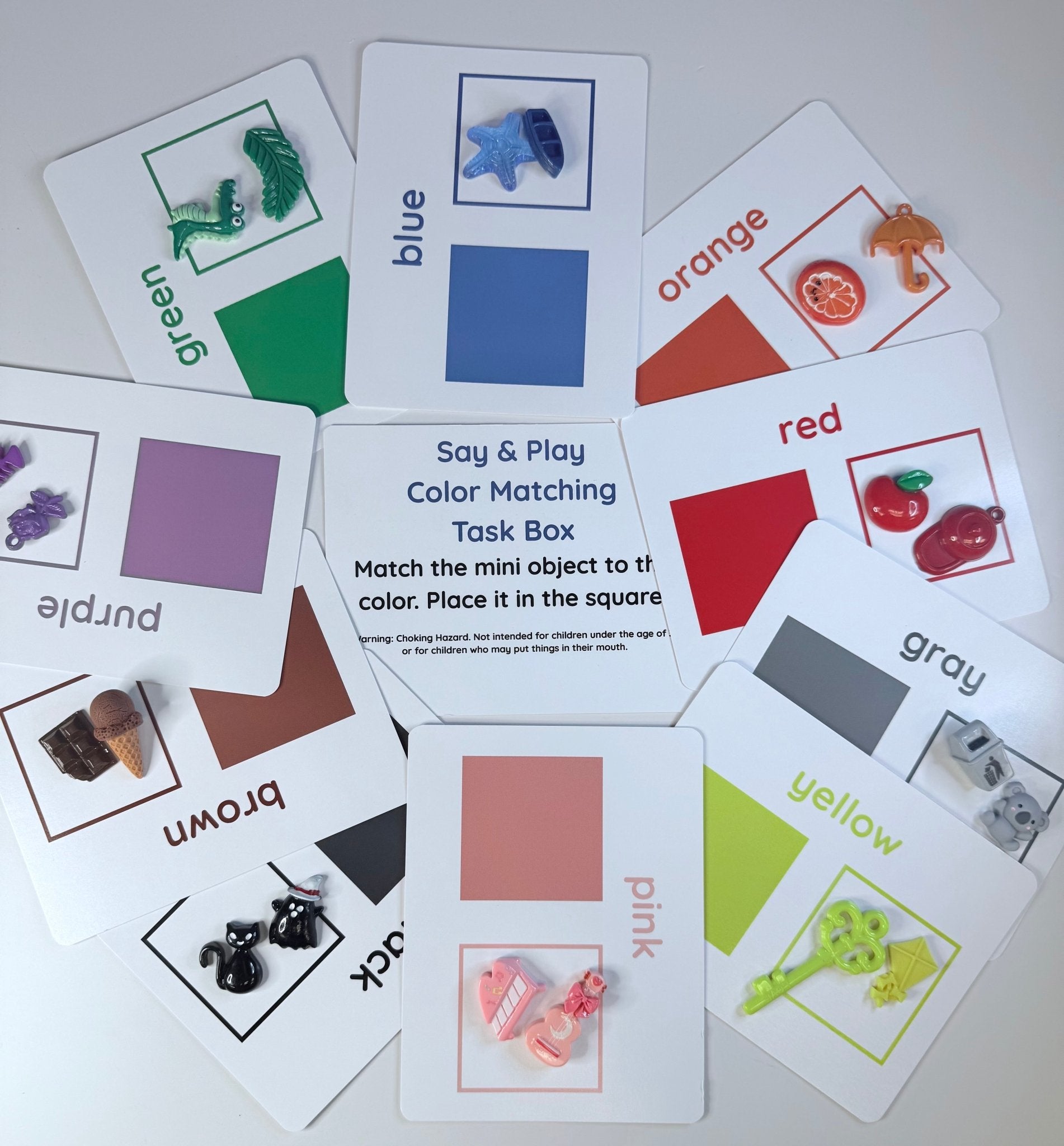 Color Sorting Task Box with mini objects and cards - Preschool Colors ...