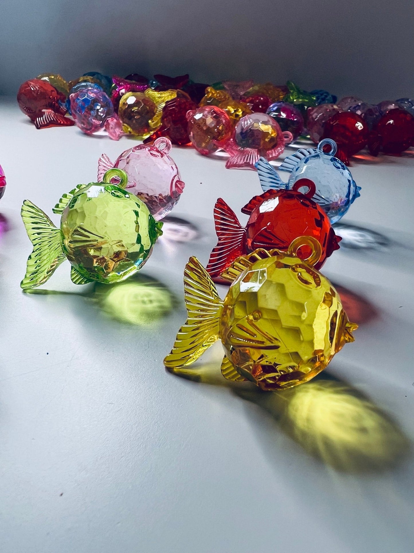 Colorful Goldfish Trinkets - Fish Mini Objects Speech Therapy - Acrylic Fish Trinkets - Ocean Trinkets - Doodads - Miniature Goldfish - Speech and Smile