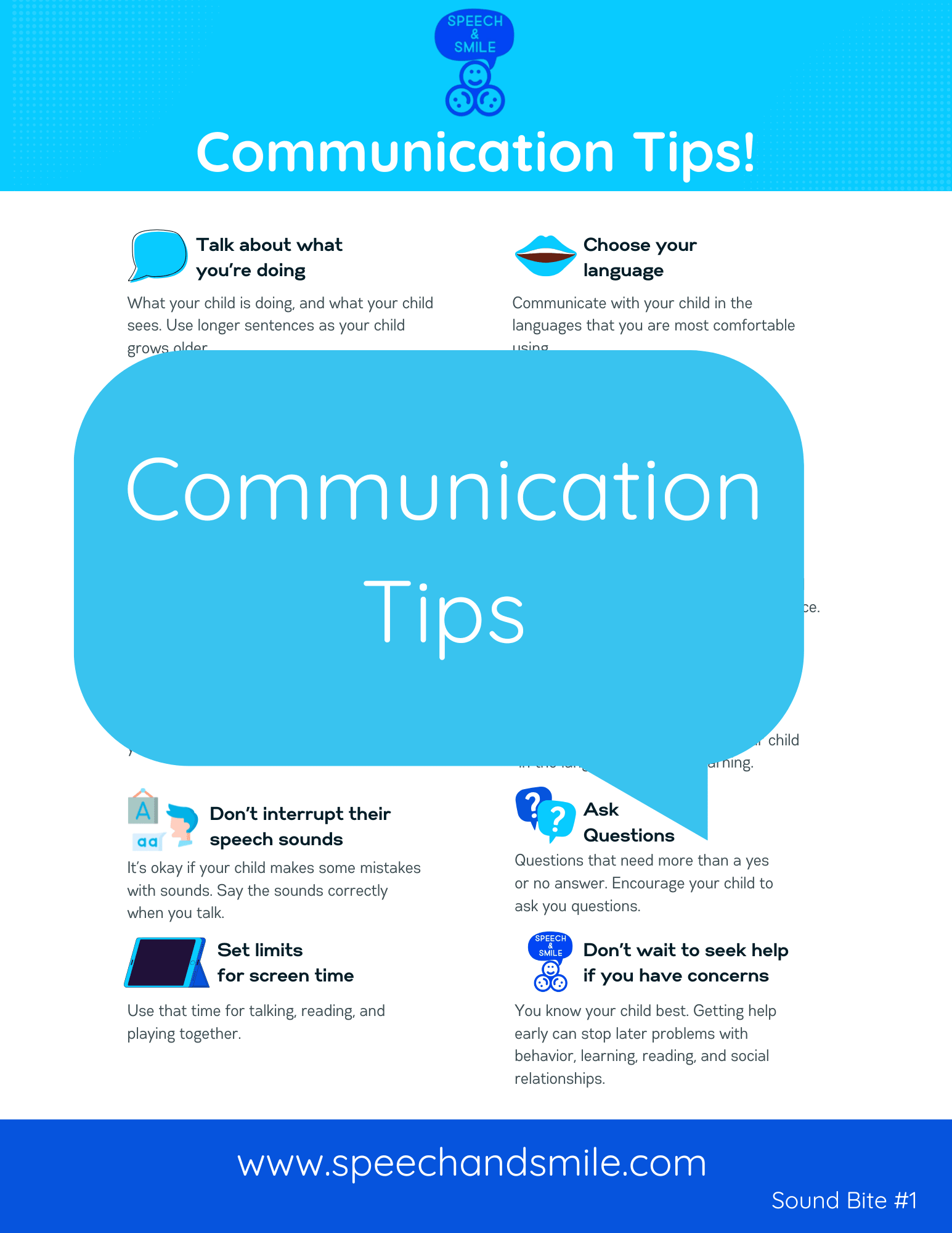 Communication Tips Basic Free Communication Tips Handout – Sound Bite #1 (Printable Download ...