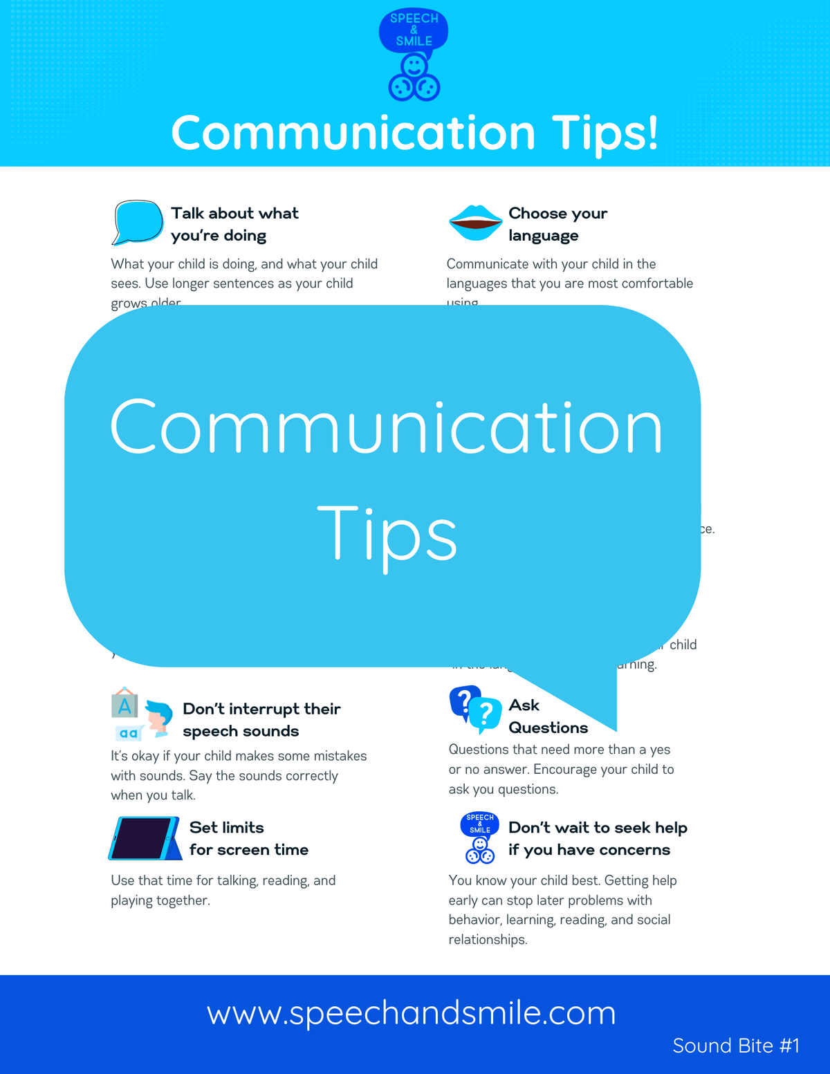 Basic Communication Guide Free Communication Tips Handout – Sound Bite #1 (Printable Download ...
