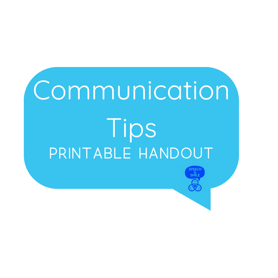 Communication Tips Handout – Sound Bite 1 (Printable Download) - Speech and Smile