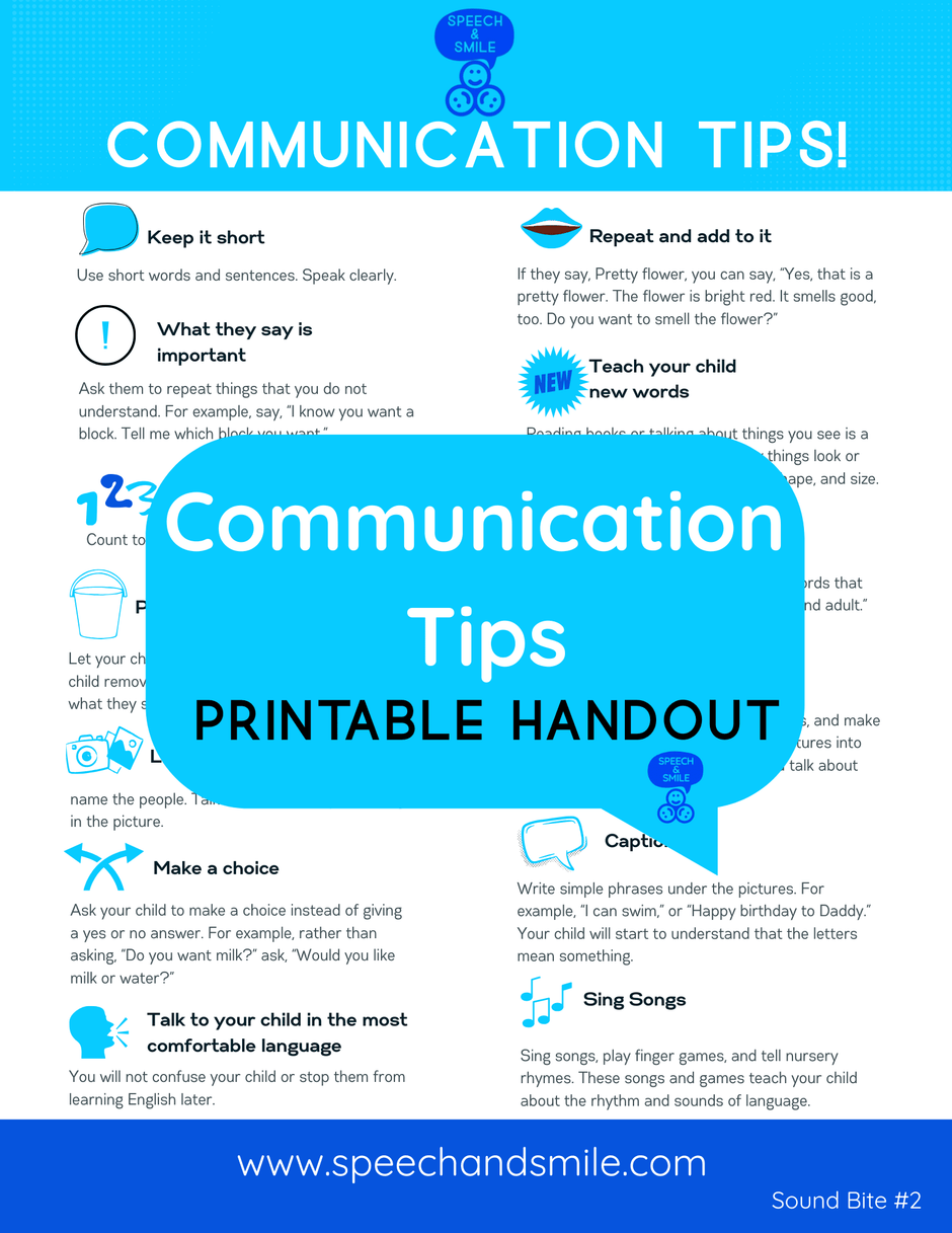 Printable Learning Resources (FREE downloads) – Speech and Smile